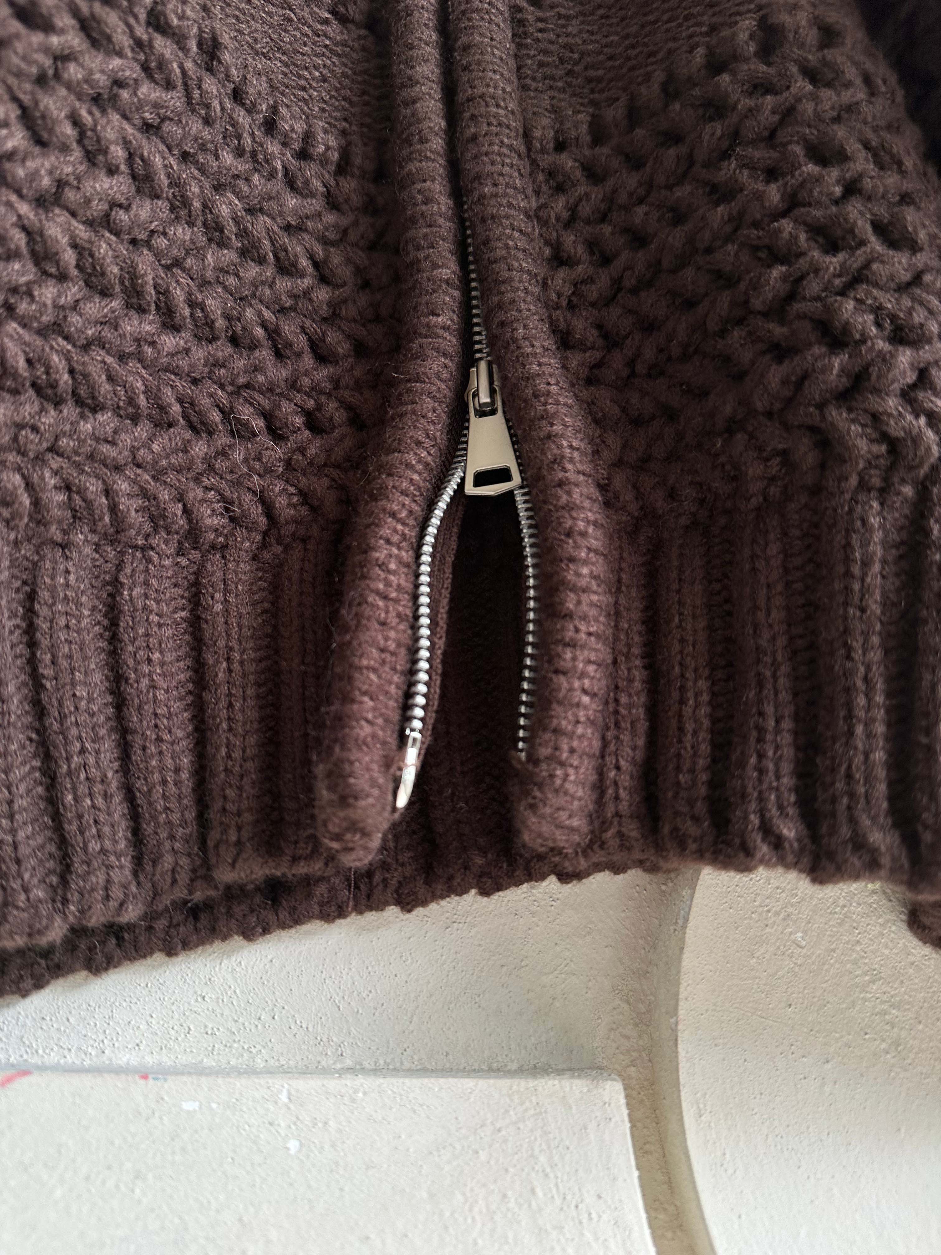 BS立體織紋拉鍊針織衫(兩色)