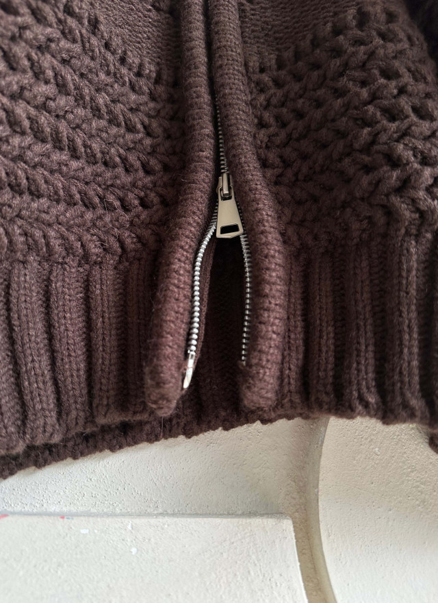 BS立體織紋拉鍊針織衫(兩色)