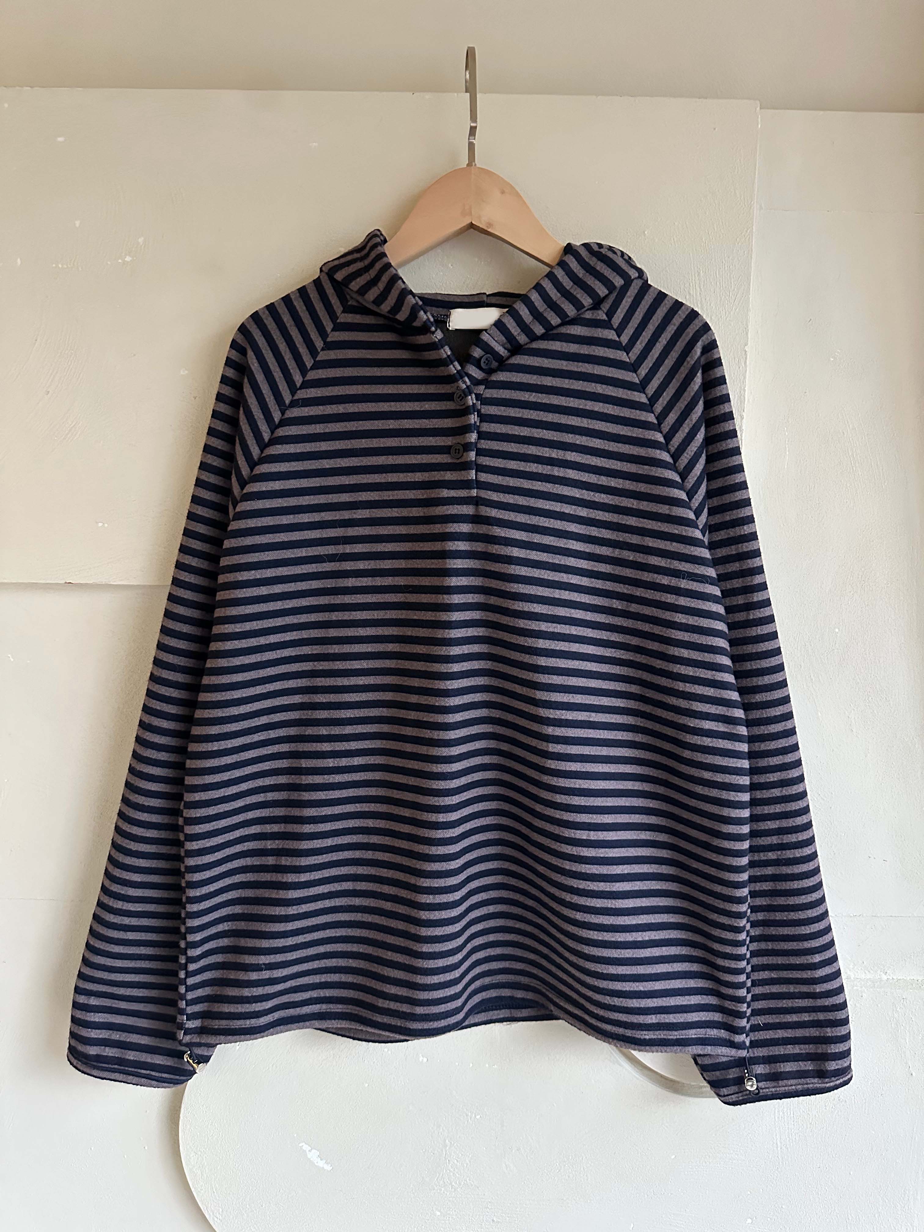 BS棉柔條紋連帽衫