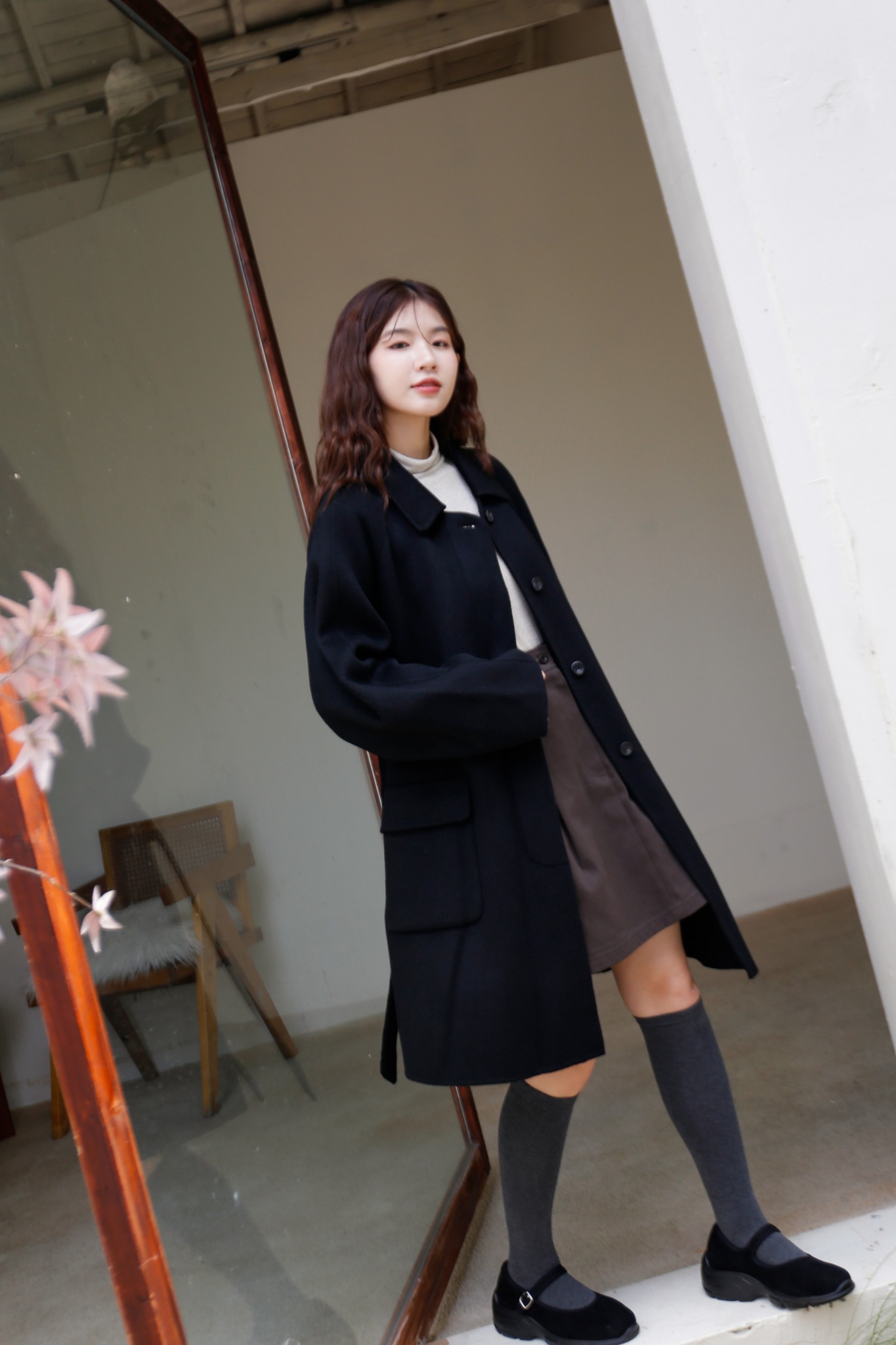 BS麥果綁帶手工羊毛大衣(兩色)