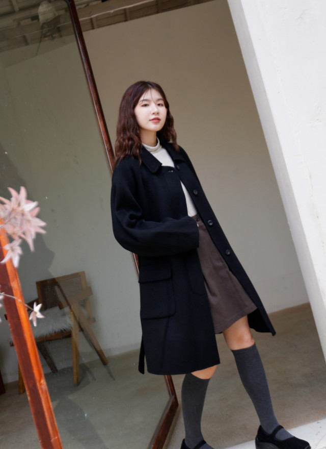 BS麥果綁帶手工羊毛大衣(兩色)