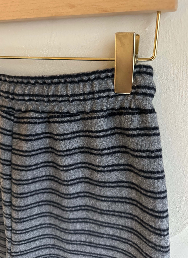 BS垂墜綁帶條紋寬褲