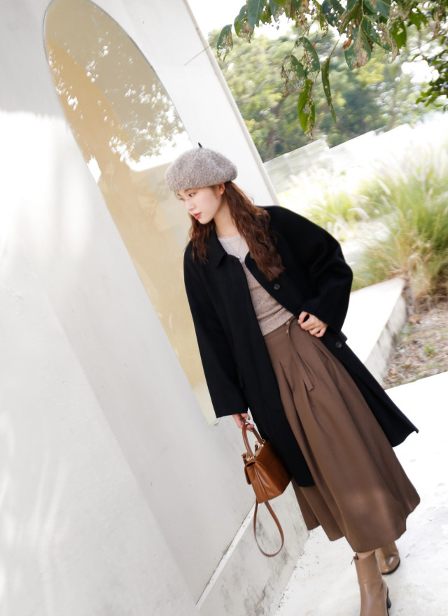 BS麥果綁帶手工羊毛大衣(兩色)