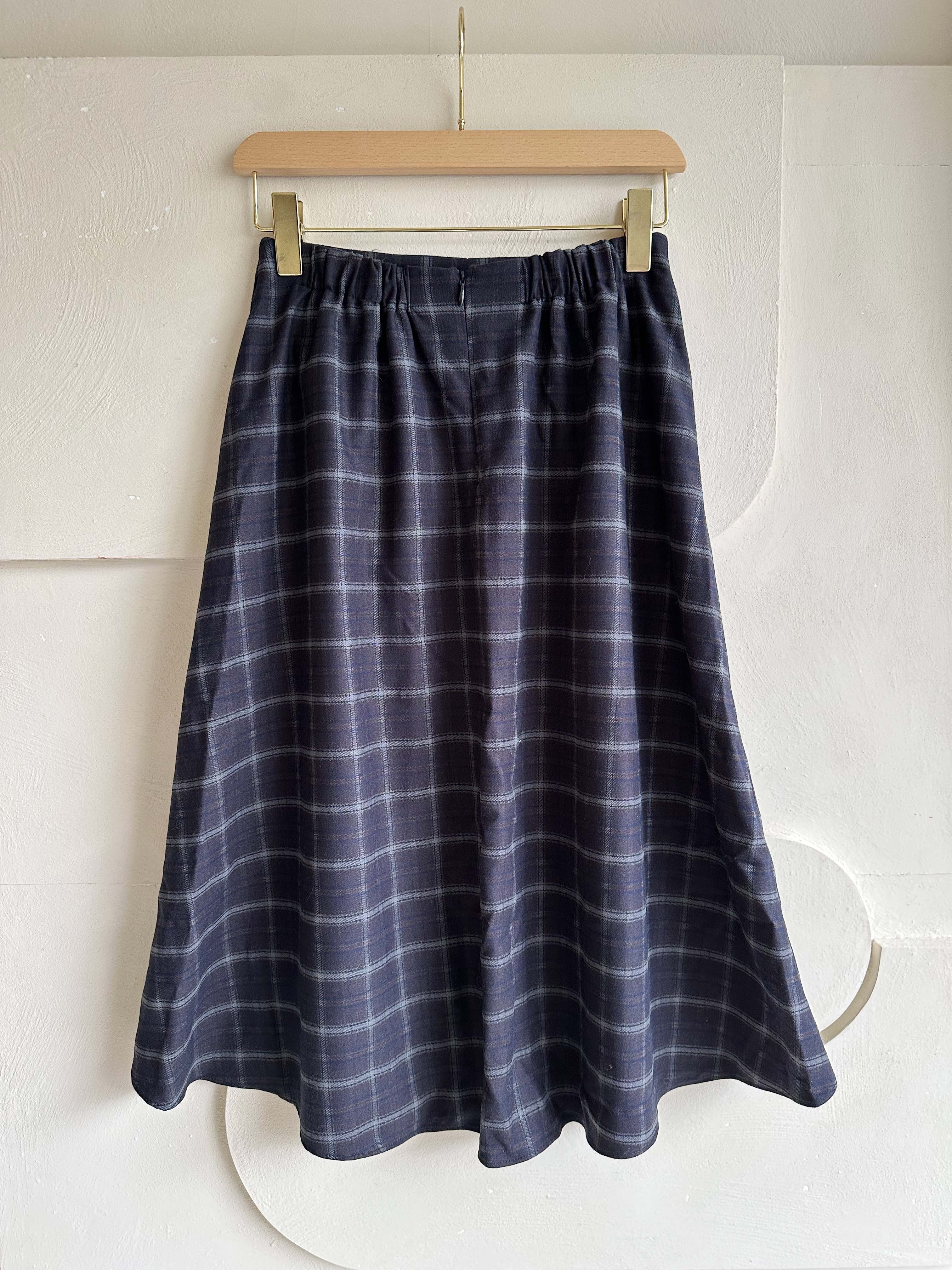 BS雙扣格紋學院風百摺裙