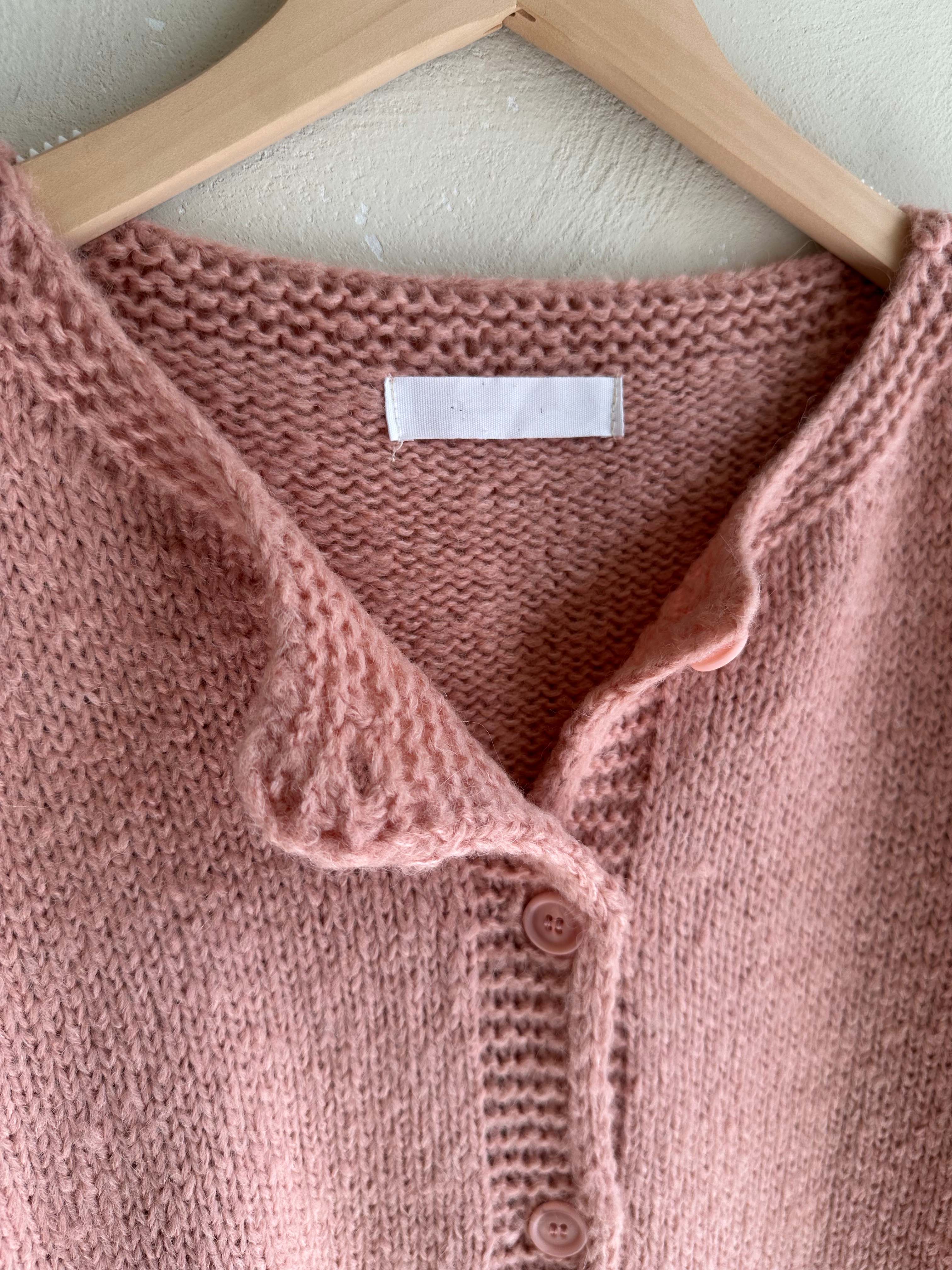 BS粉杏針織開襟衫