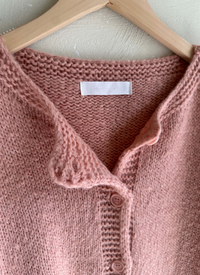 BS粉杏針織開襟衫