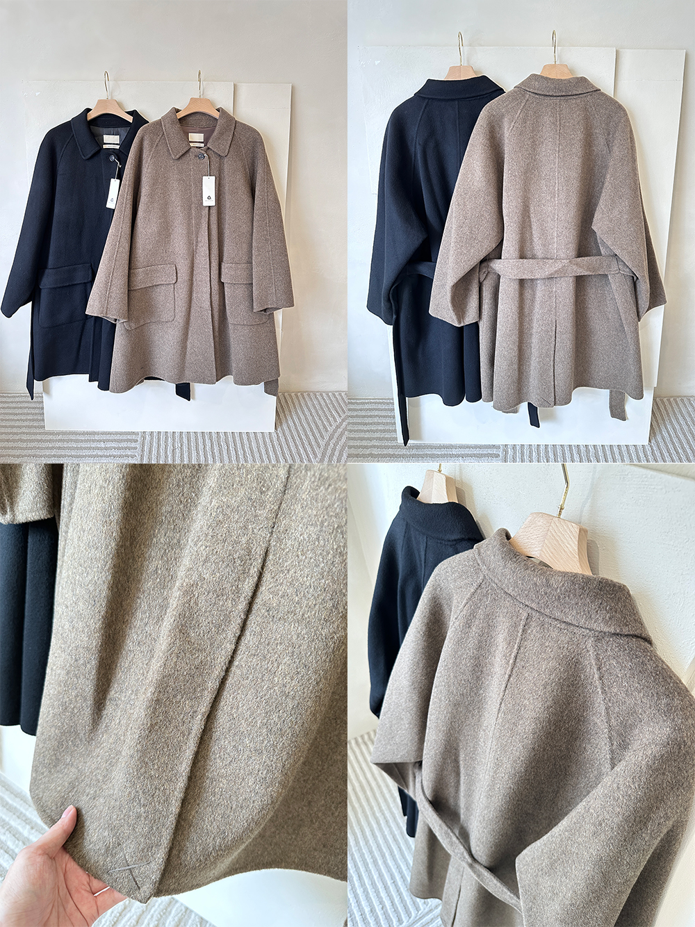 BS麥果綁帶手工羊毛大衣(兩色)