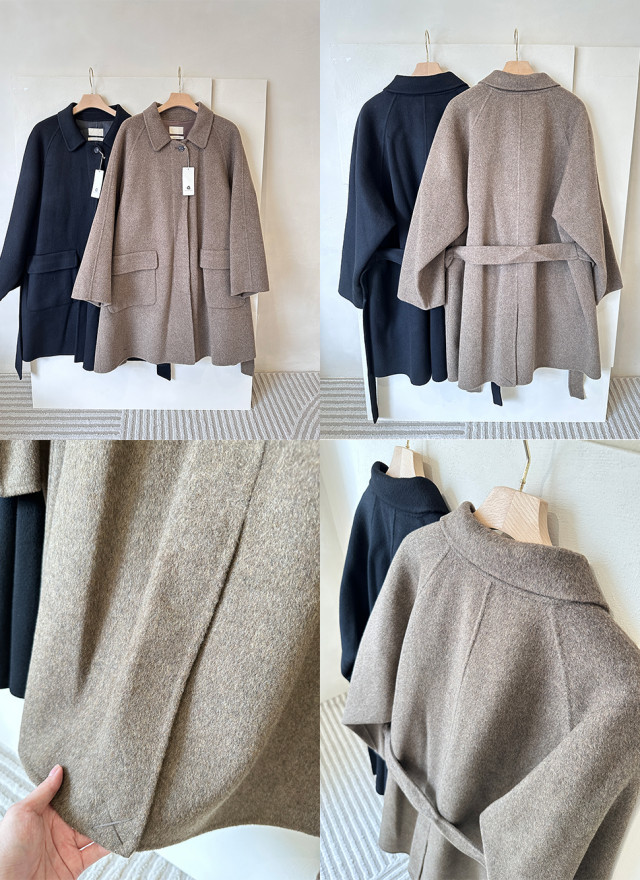 BS麥果綁帶手工羊毛大衣(兩色)