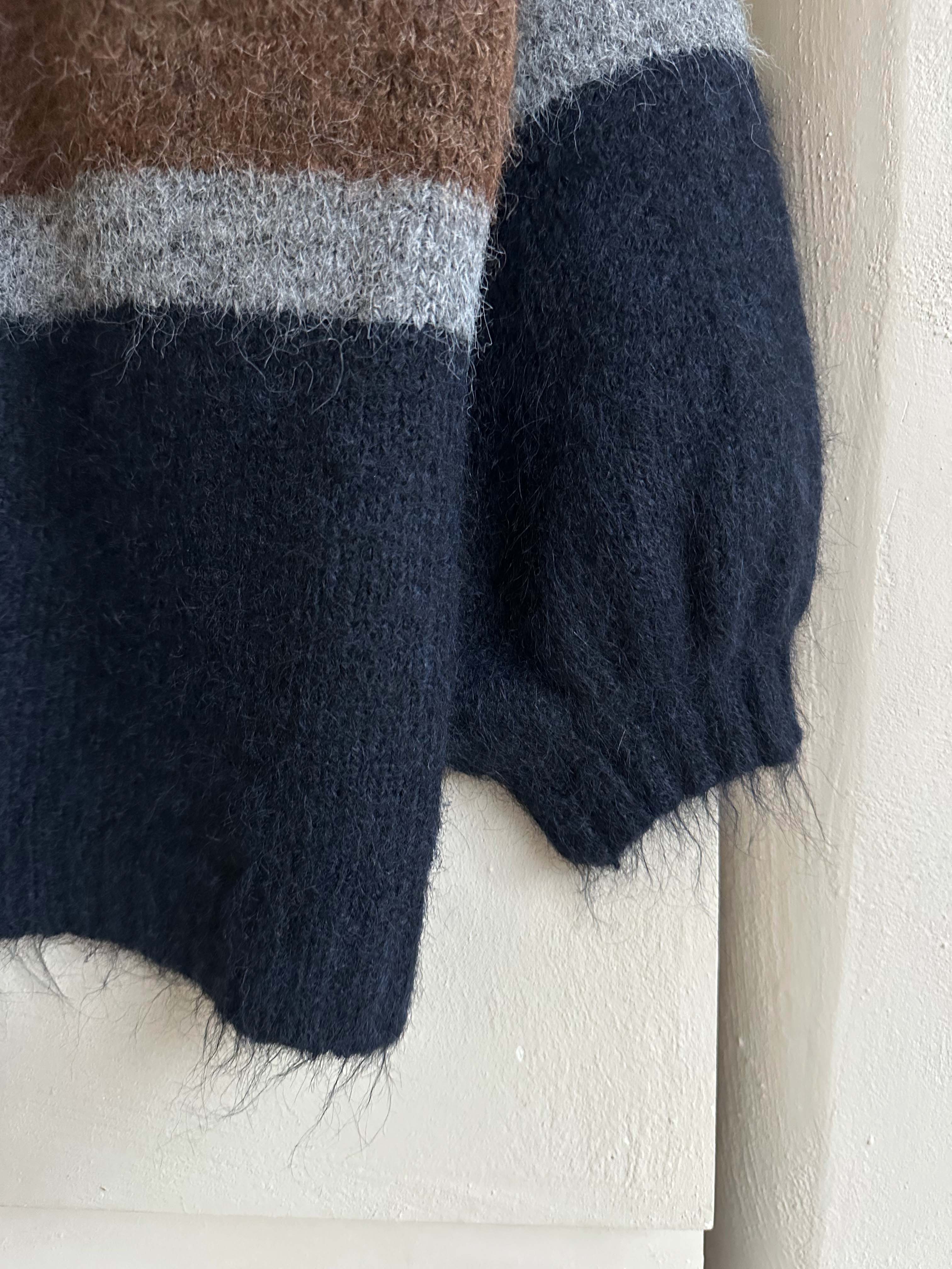 BS條紋針織開襟衫