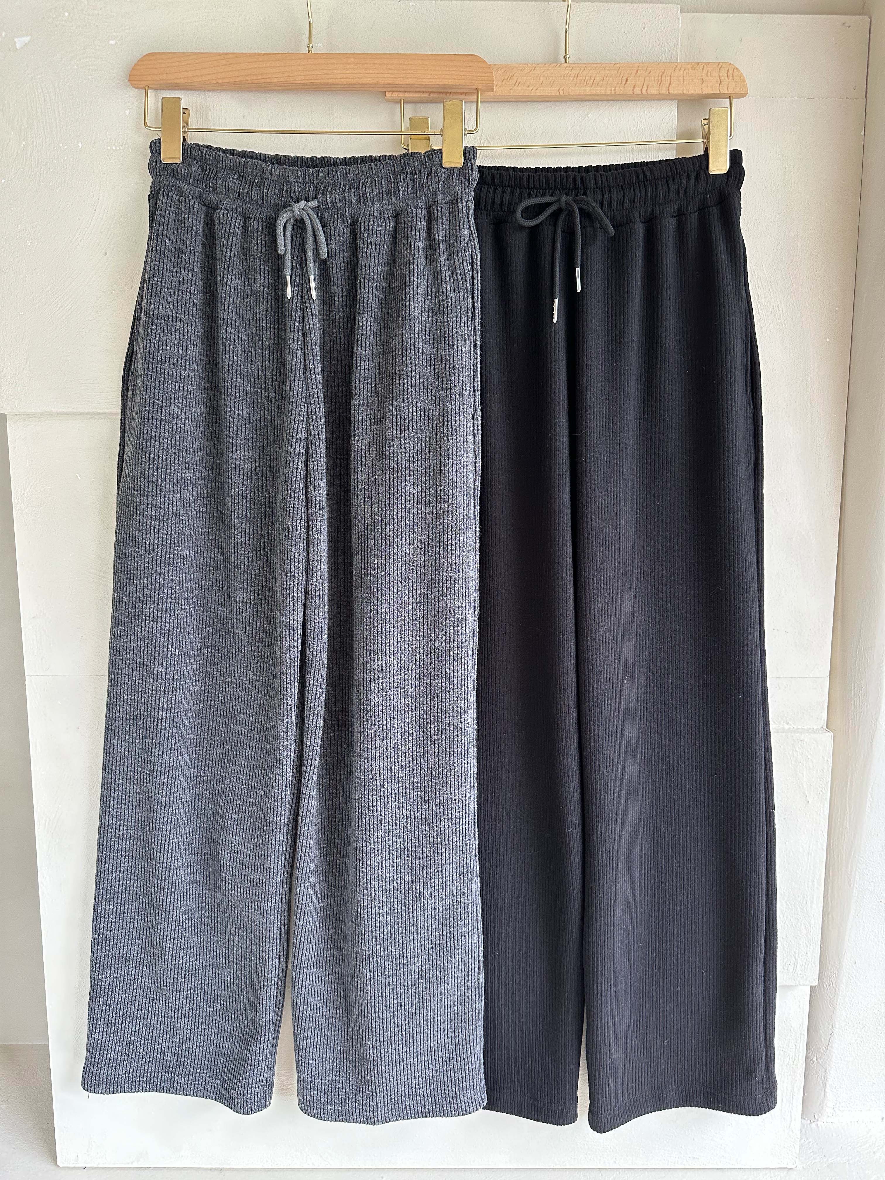 BS羅紋寬鬆長褲(兩色)