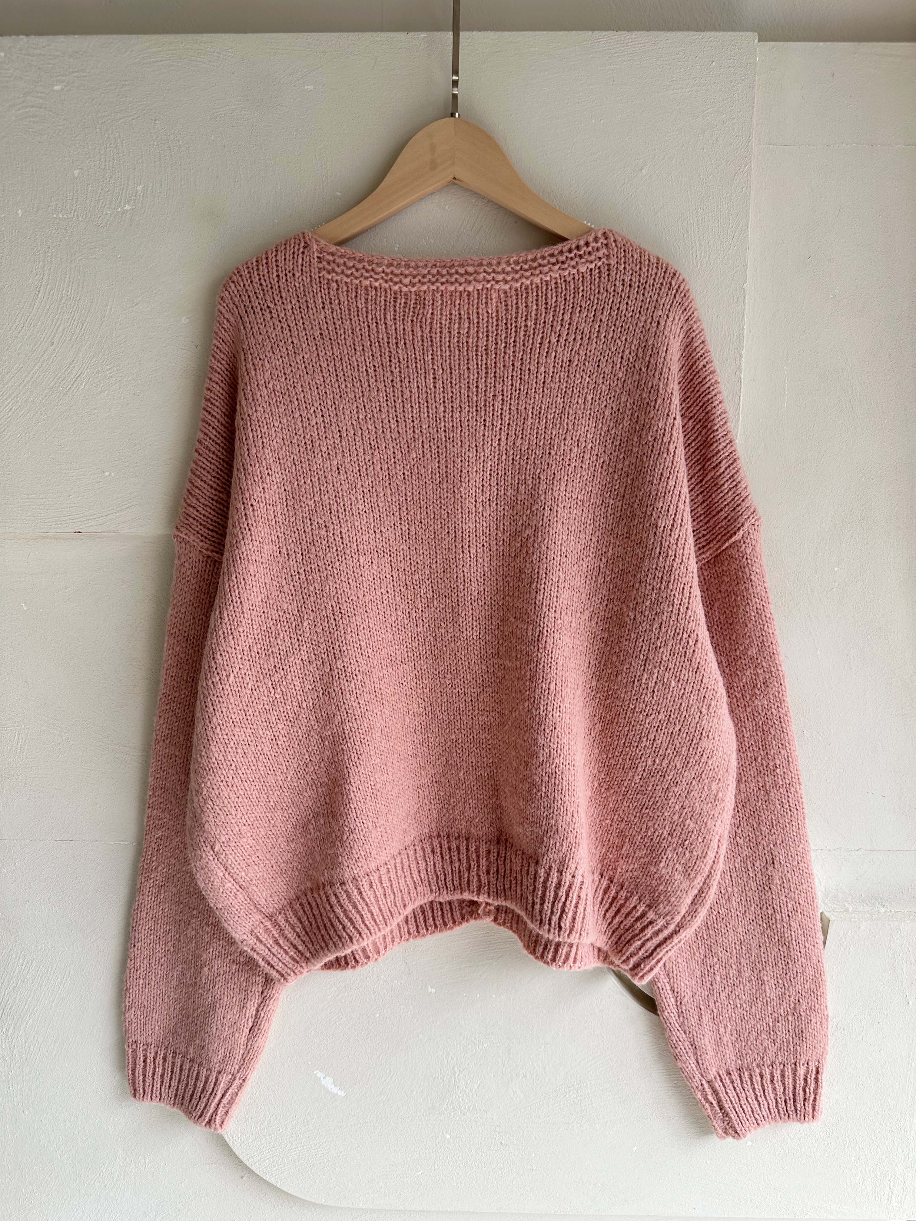 BS粉杏針織開襟衫