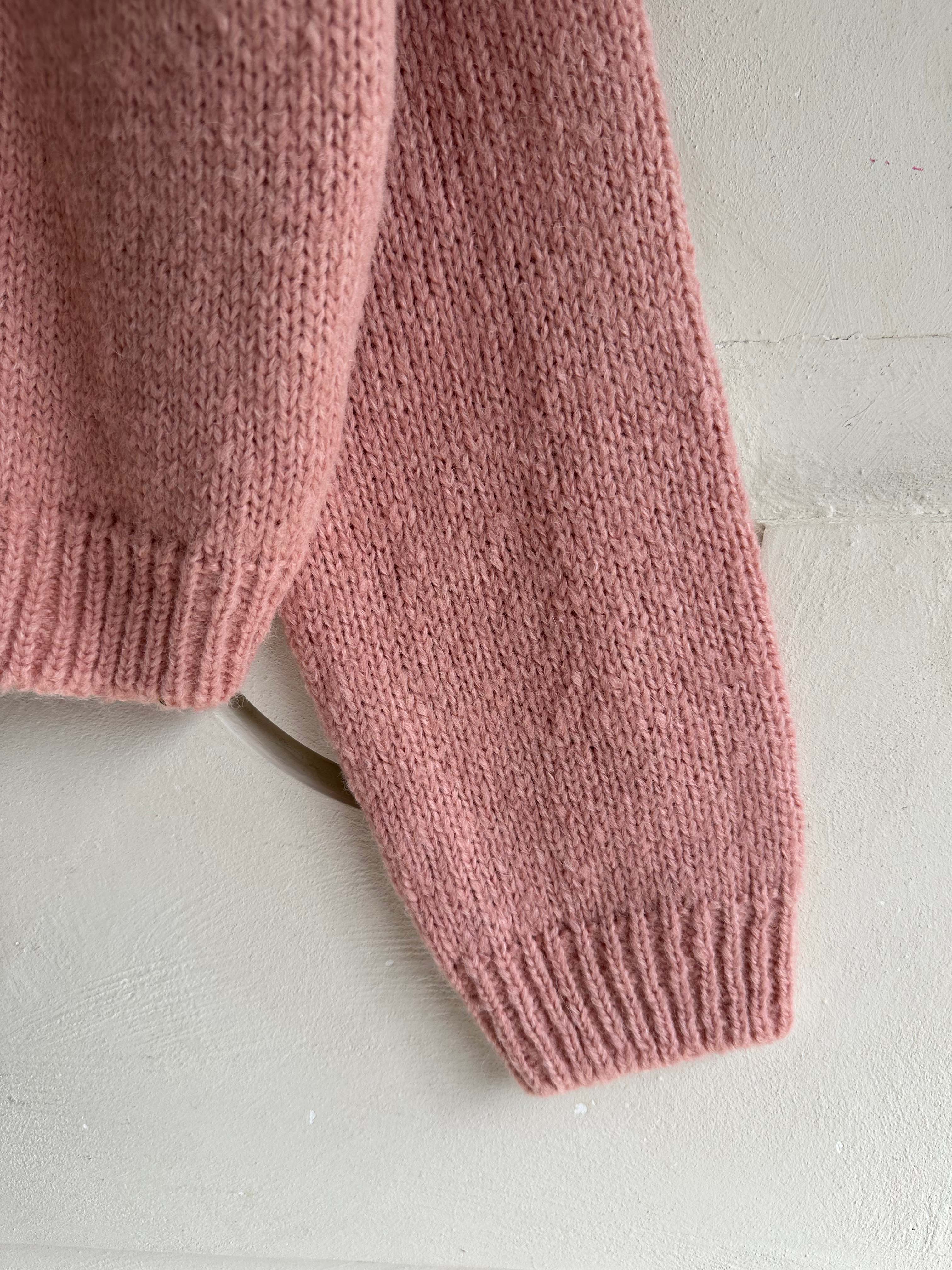 BS粉杏針織開襟衫