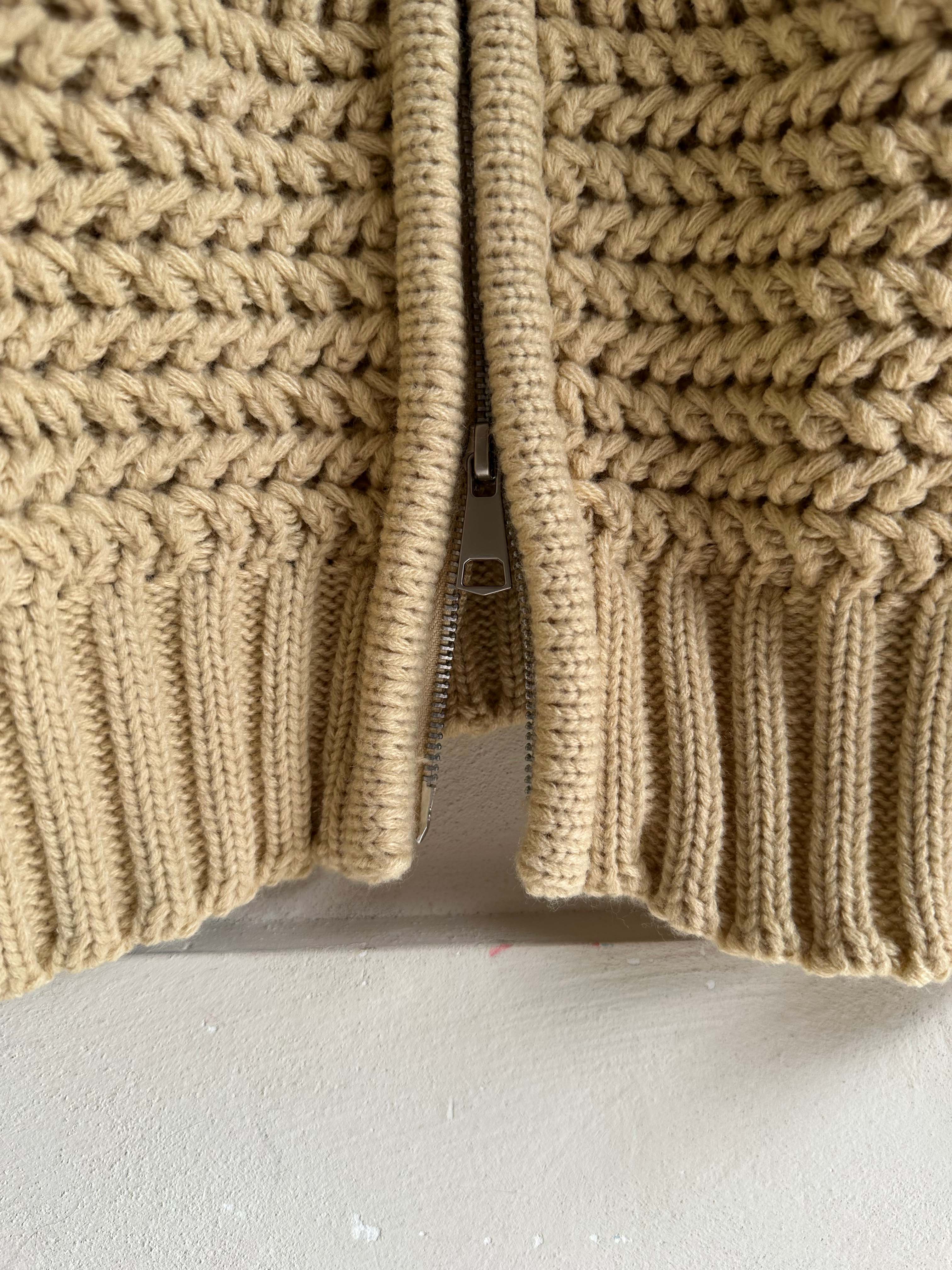 BS立體織紋拉鍊針織衫