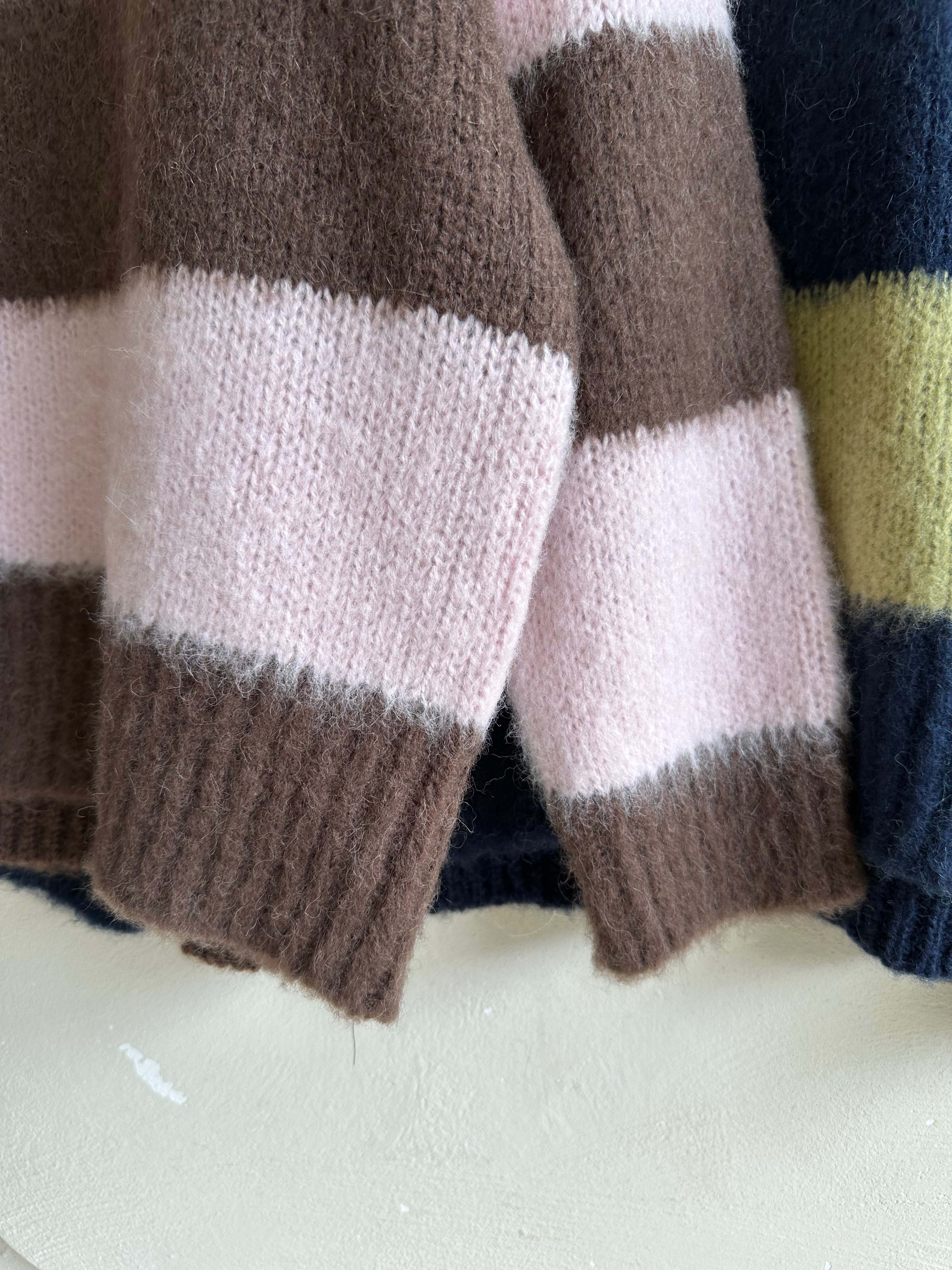 BS暖絨撞色條紋毛衣(兩色)