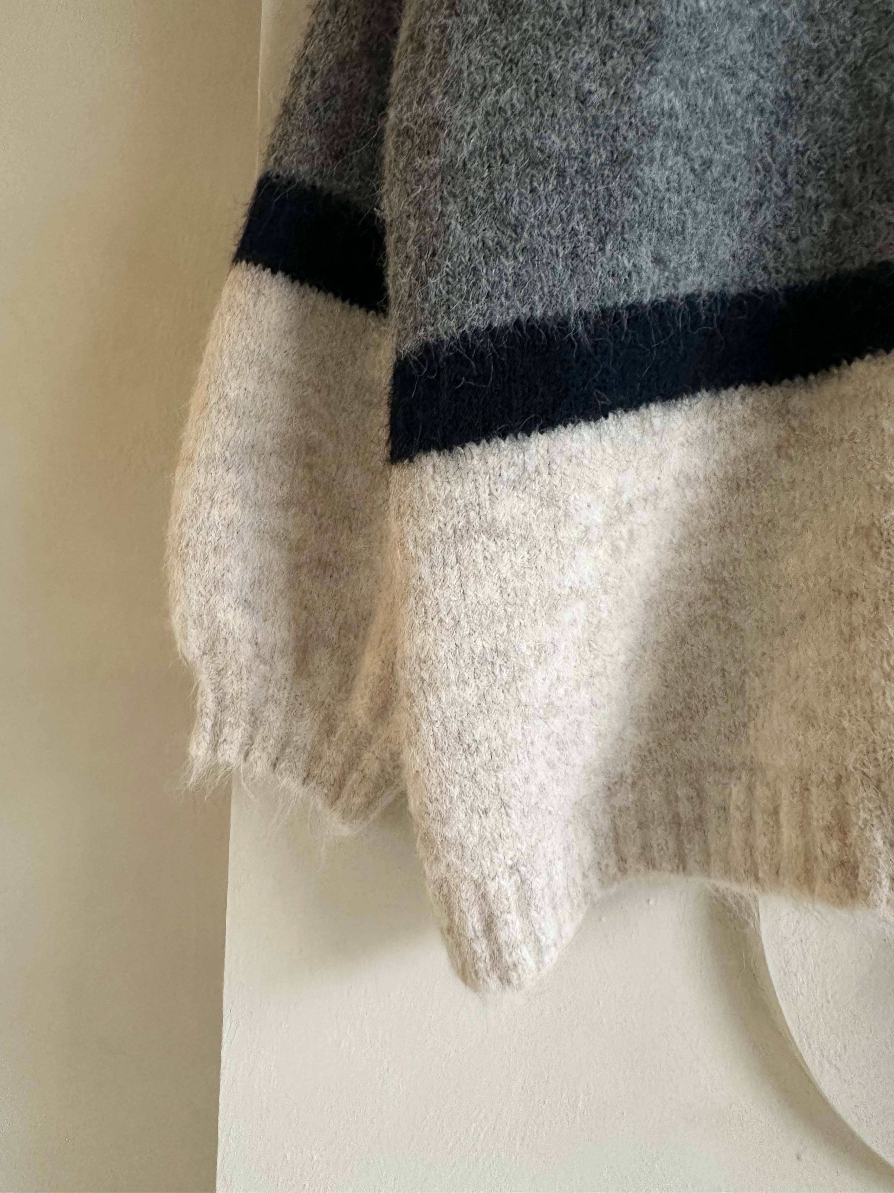 BS條紋針織開襟衫