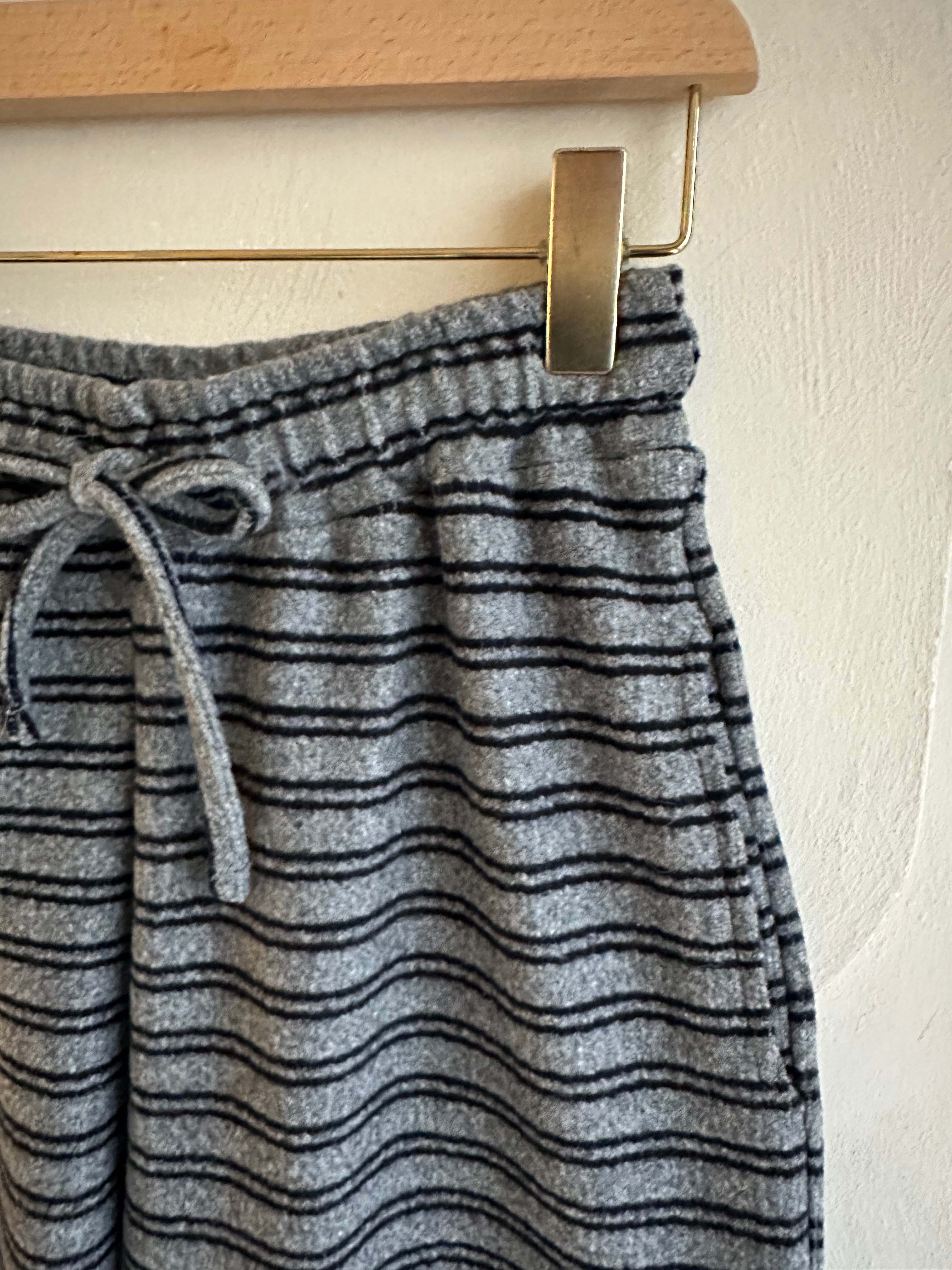 BS垂墜綁帶條紋寬褲