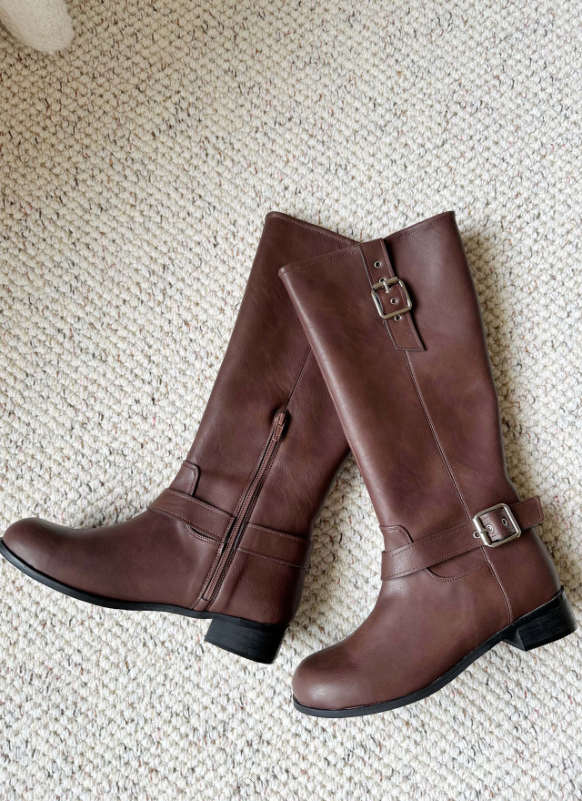 BS波希釦環咖啡長靴 (特殊代購)