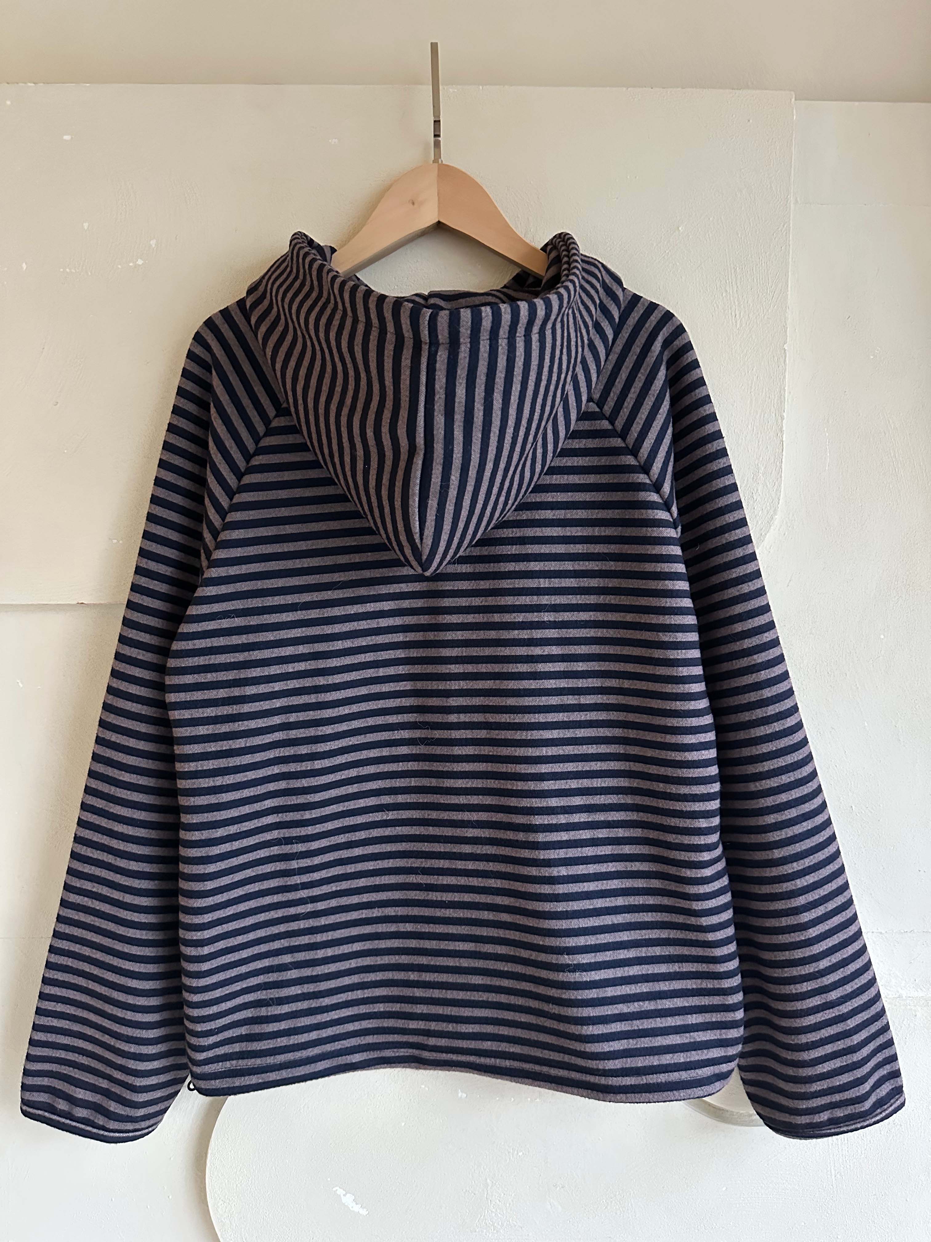 BS棉柔條紋連帽衫