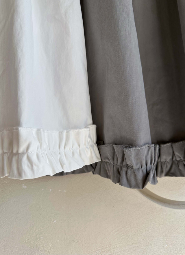 BS 柔感側綁帶摺邊裙(兩色)