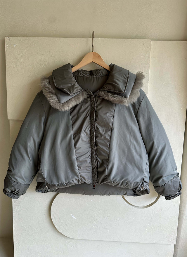 BS韓國可拆毛領鴨絨外套(兩色)-高度保暖