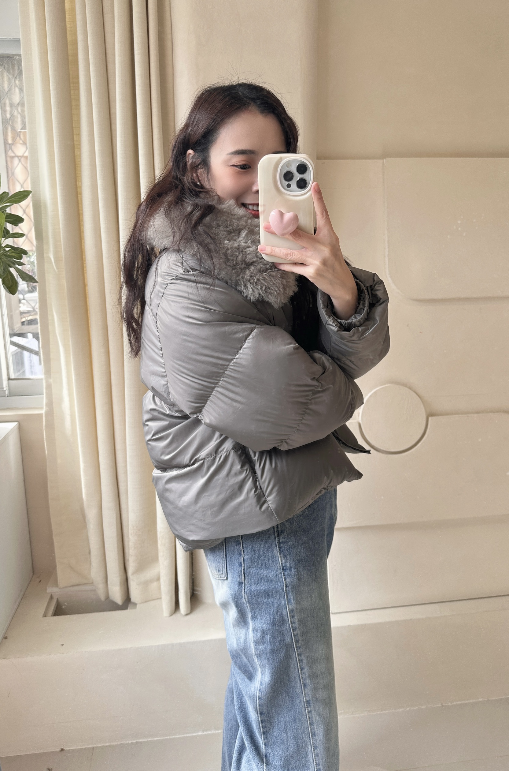 BS韓國可拆毛領鴨絨外套(兩色)-高度保暖