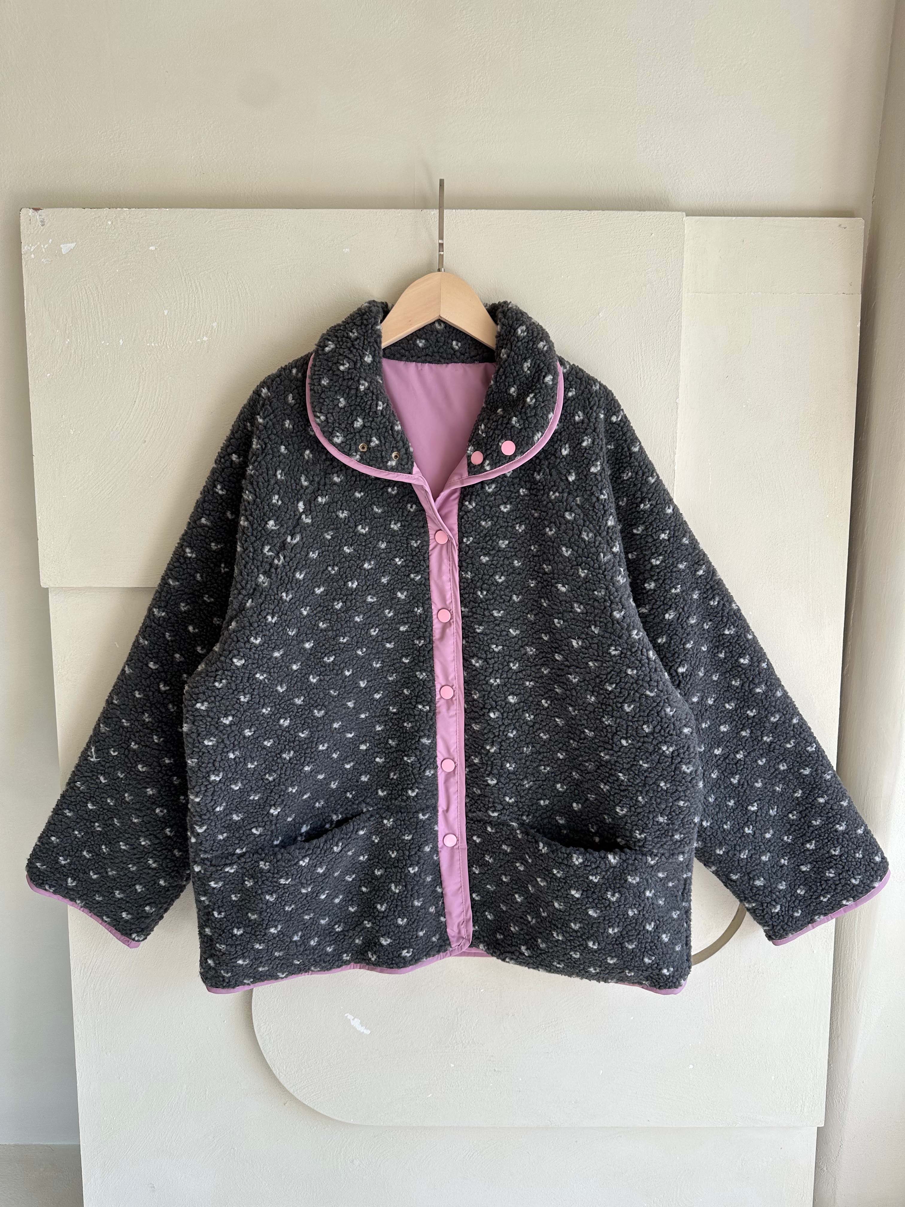 BS 圓點雙面羊羔絨外套 (雙面可穿)-兩色