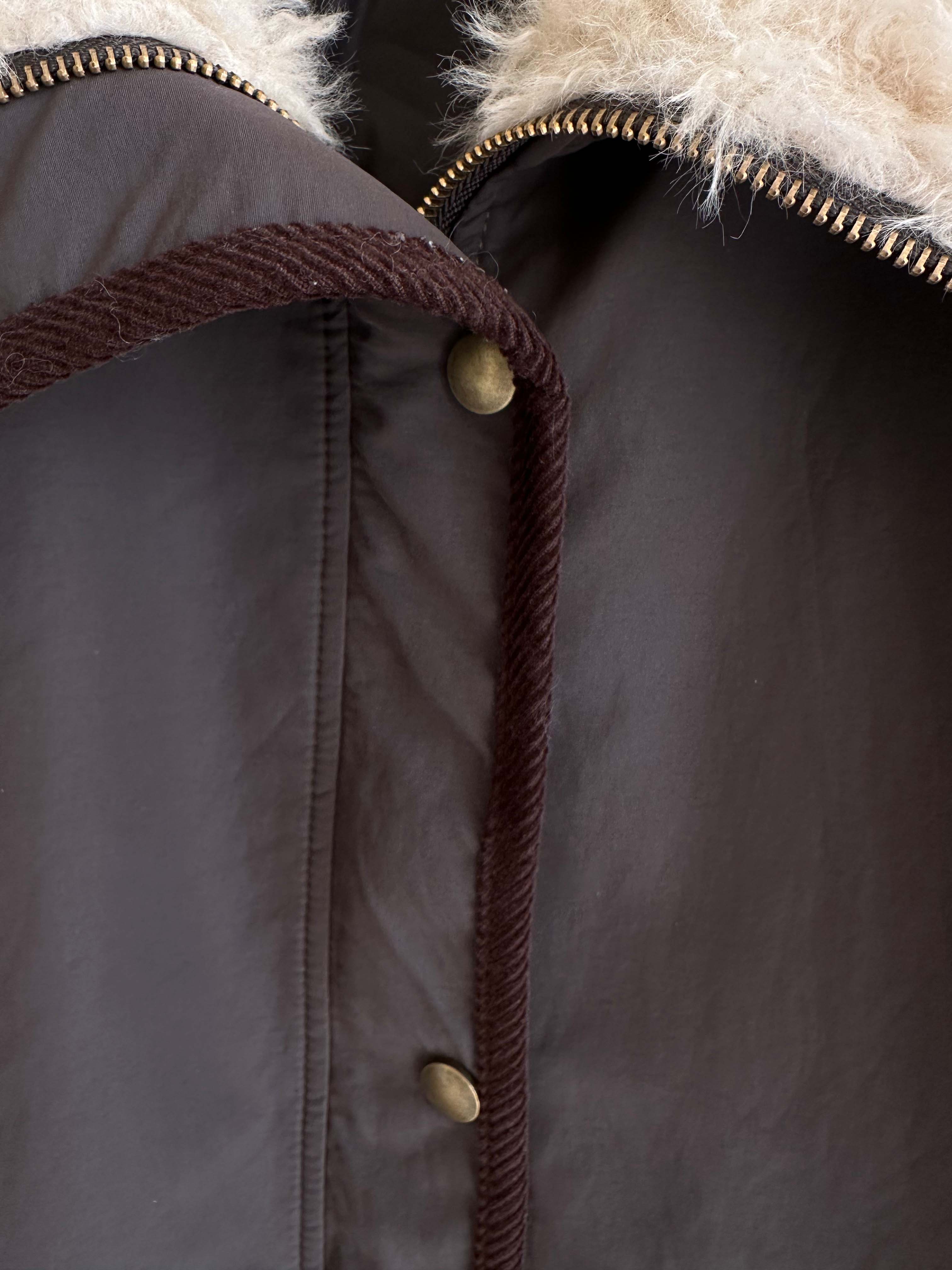 韓國撞色鴨絨外套-毛領不可拆