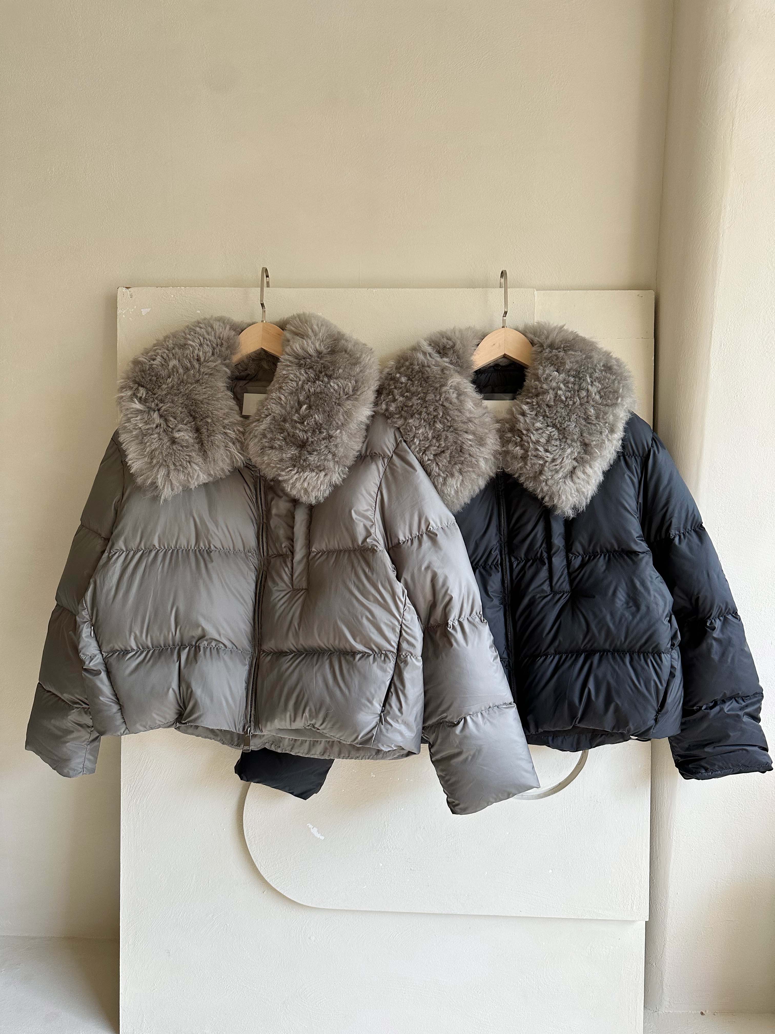 BS韓國可拆毛領鴨絨外套(兩色)-高度保暖