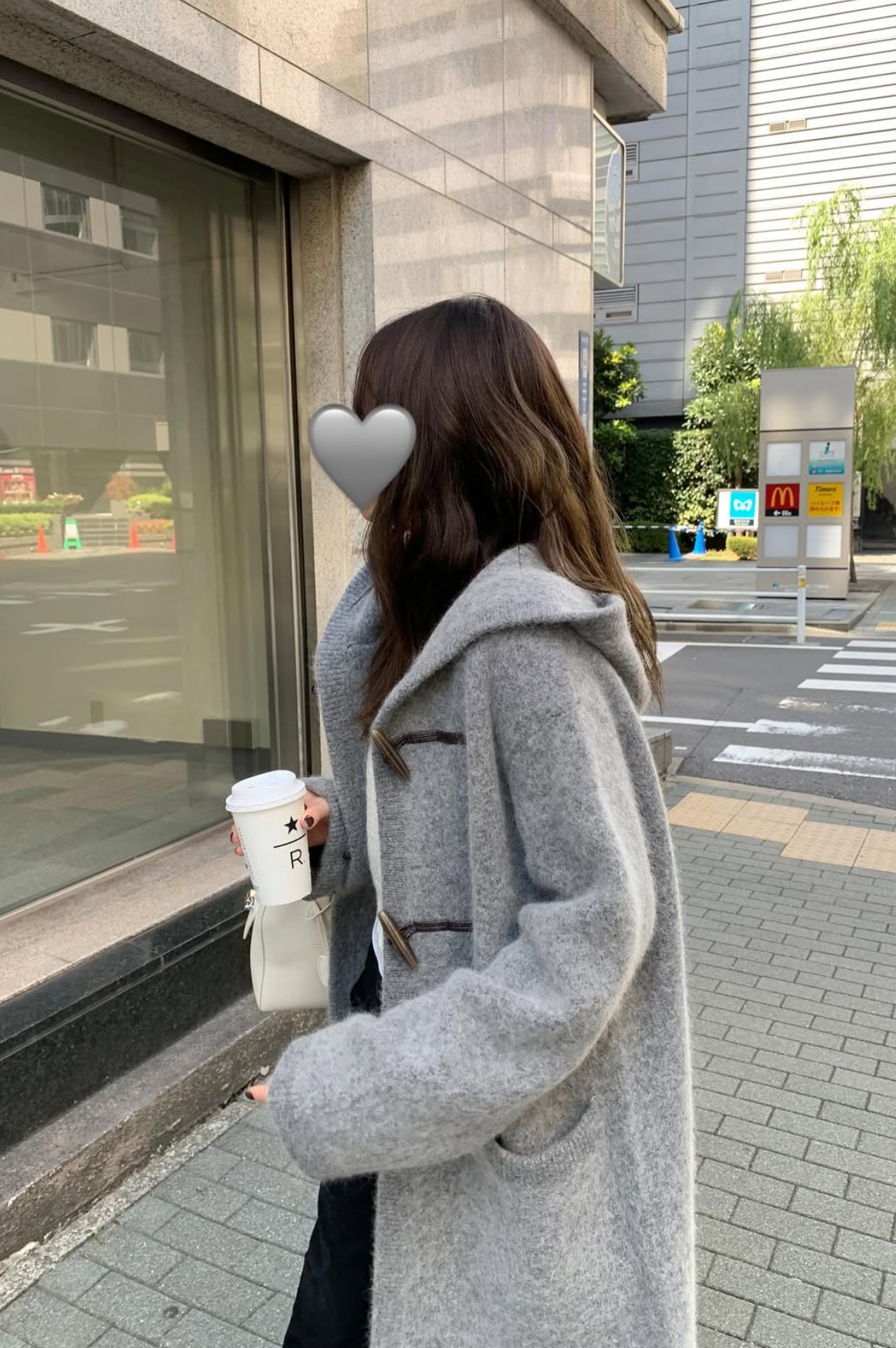 韓國馬海毛羊毛針織連帽大衣