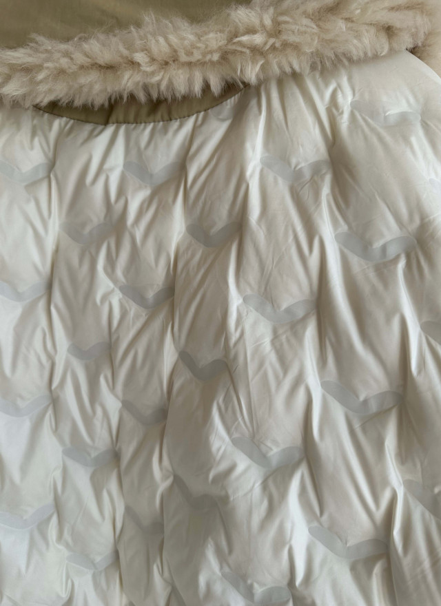 韓國撞色鴨絨外套-毛領不可拆