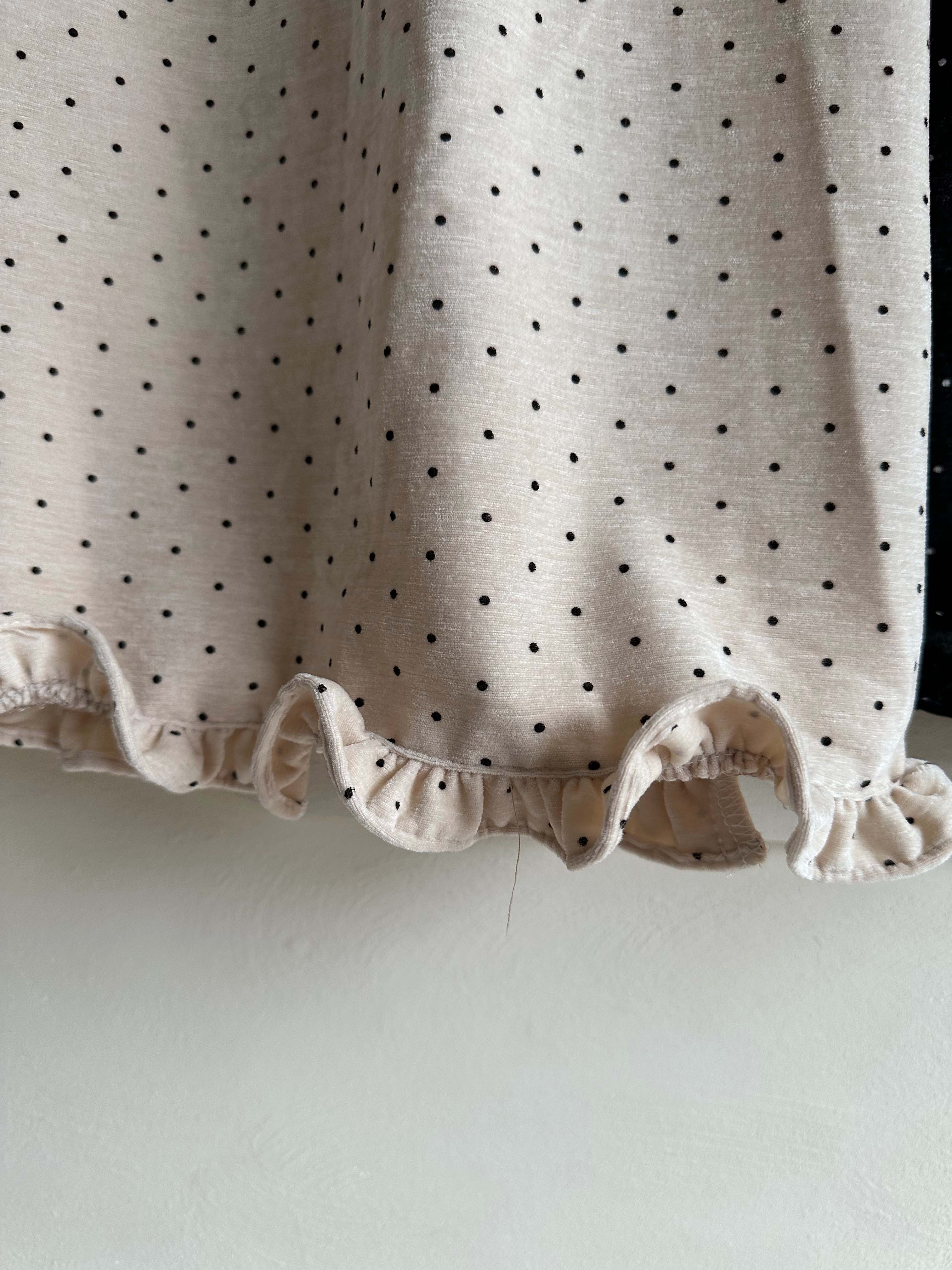 BS波點荷葉邊長裙(兩色)