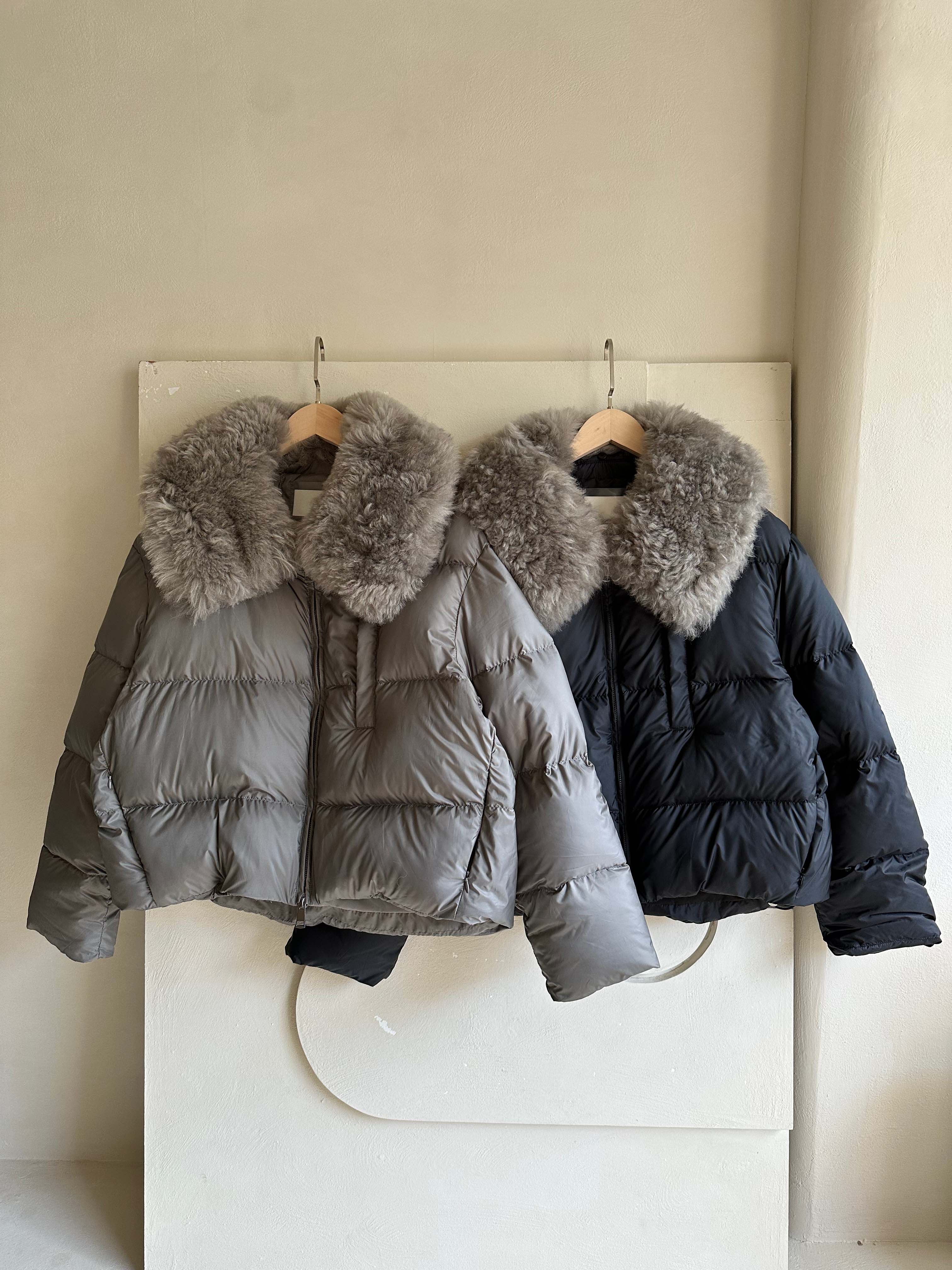 BS韓國可拆毛領鴨絨外套(兩色)-高度保暖