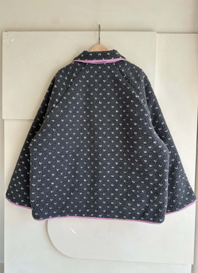 BS 圓點雙面羊羔絨外套 (雙面可穿)-兩色