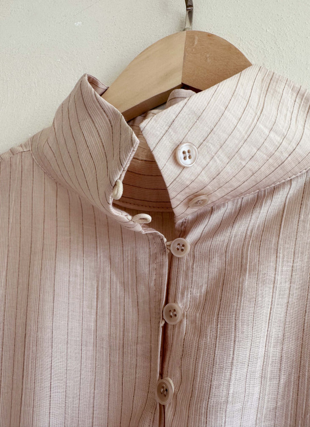 BS細緻光澤線紋抽繩洋裝