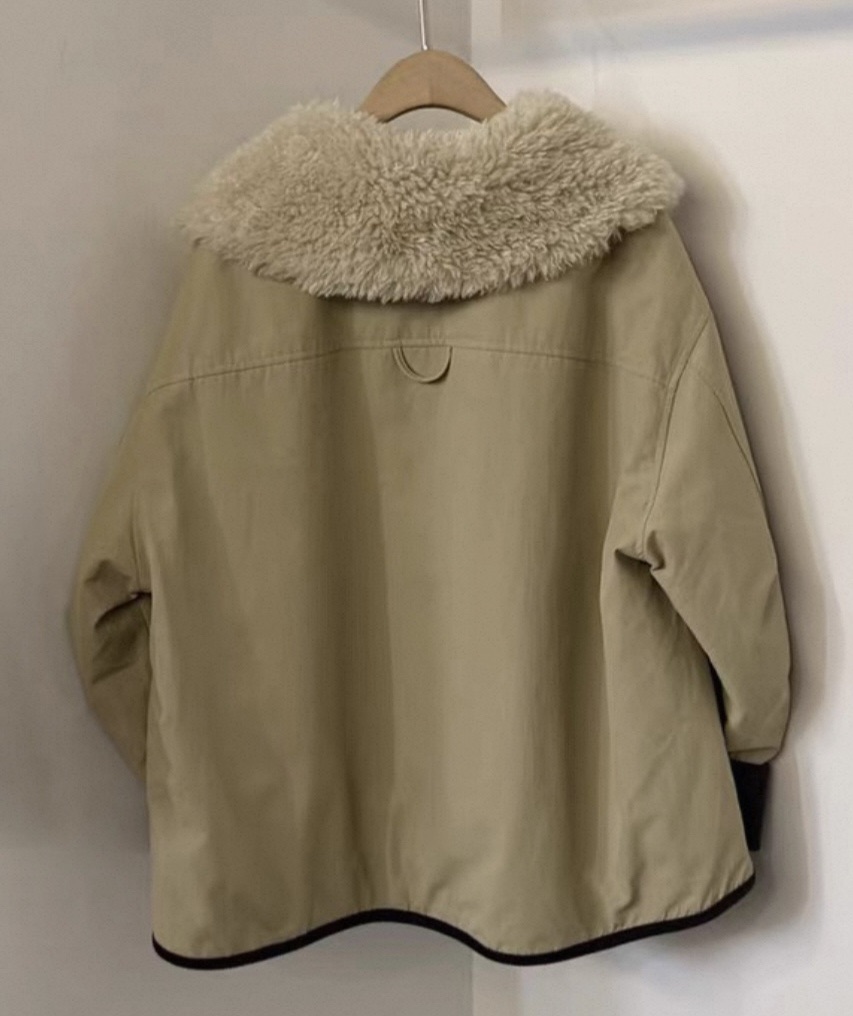 韓國撞色鴨絨外套-毛領不可拆