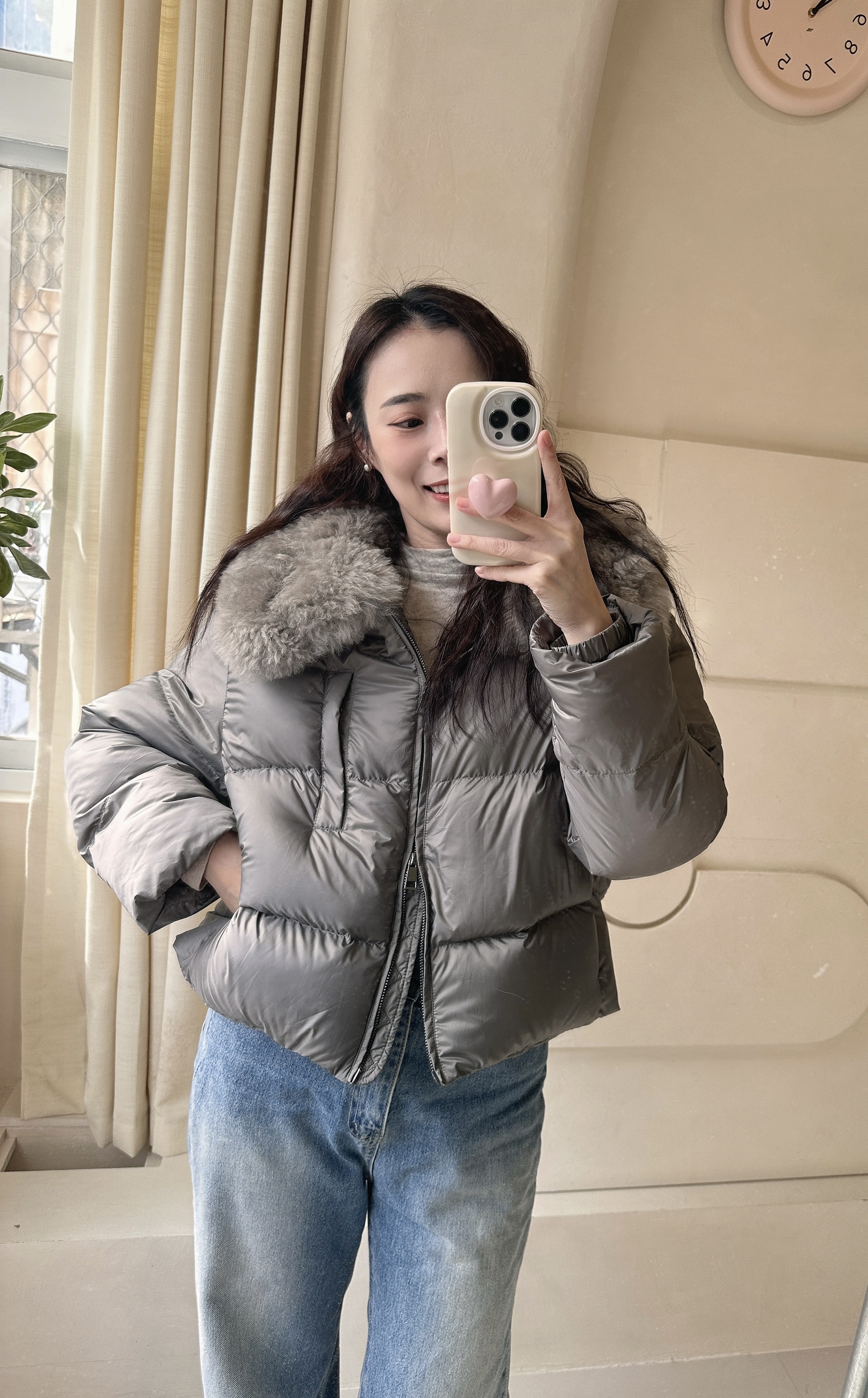 BS韓國可拆毛領鴨絨外套(兩色)-高度保暖