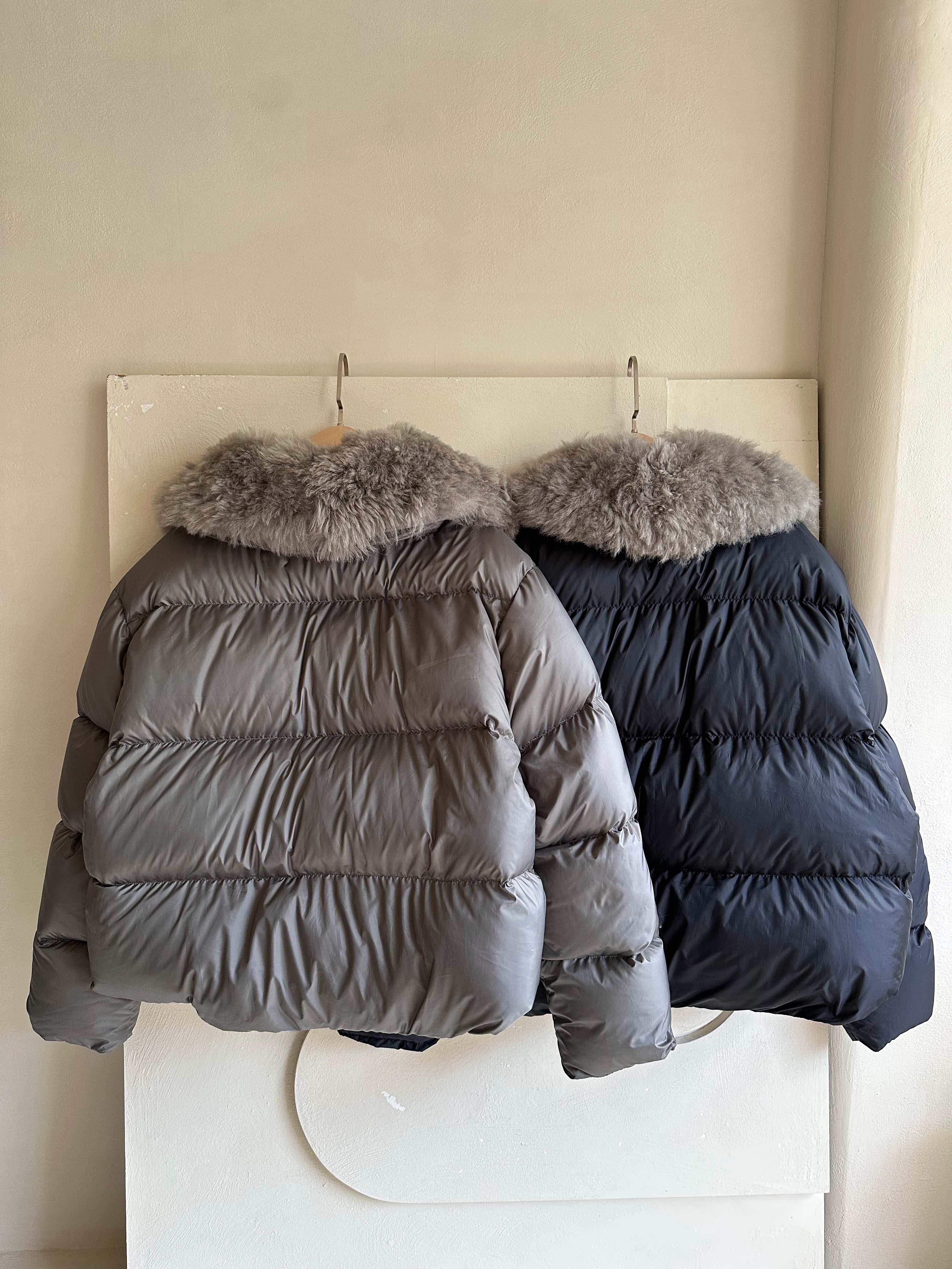 BS韓國可拆毛領鴨絨外套(兩色)-高度保暖