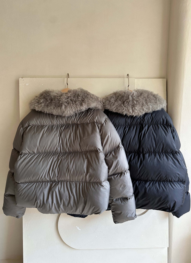 BS韓國可拆毛領鴨絨外套(兩色)-高度保暖