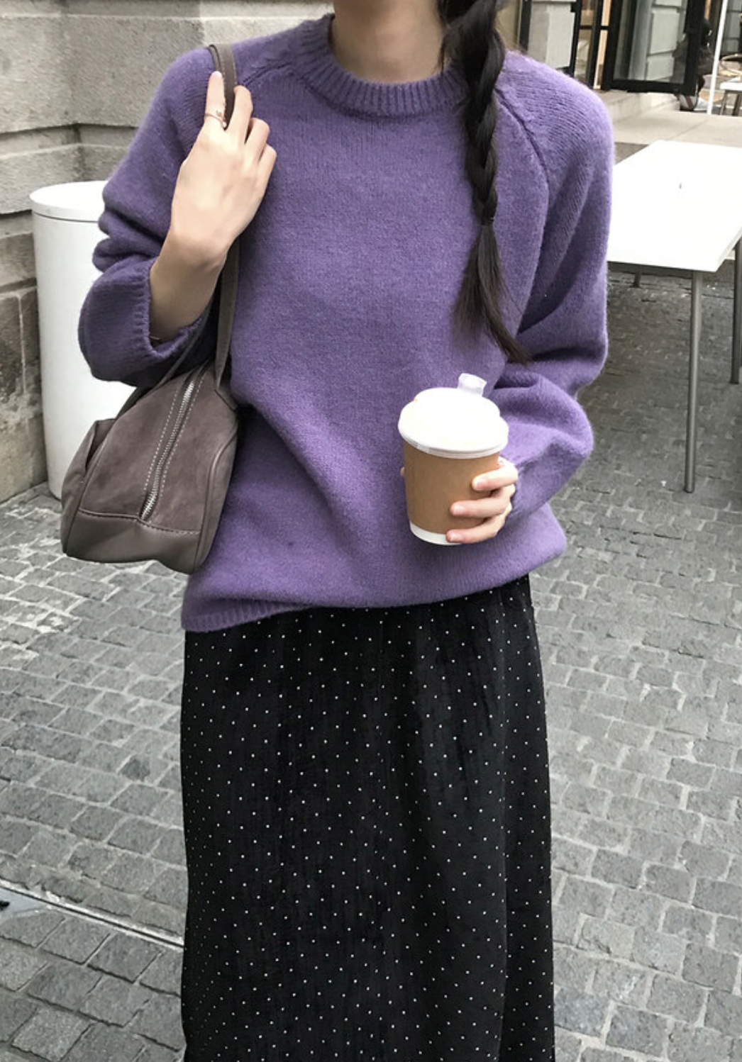 BS波點荷葉邊長裙(兩色)