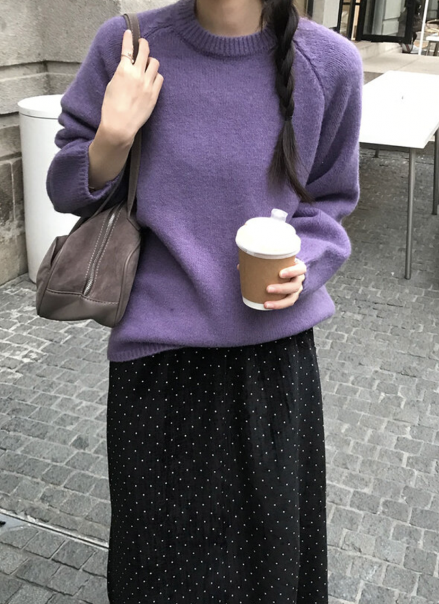 BS波點荷葉邊長裙(兩色)