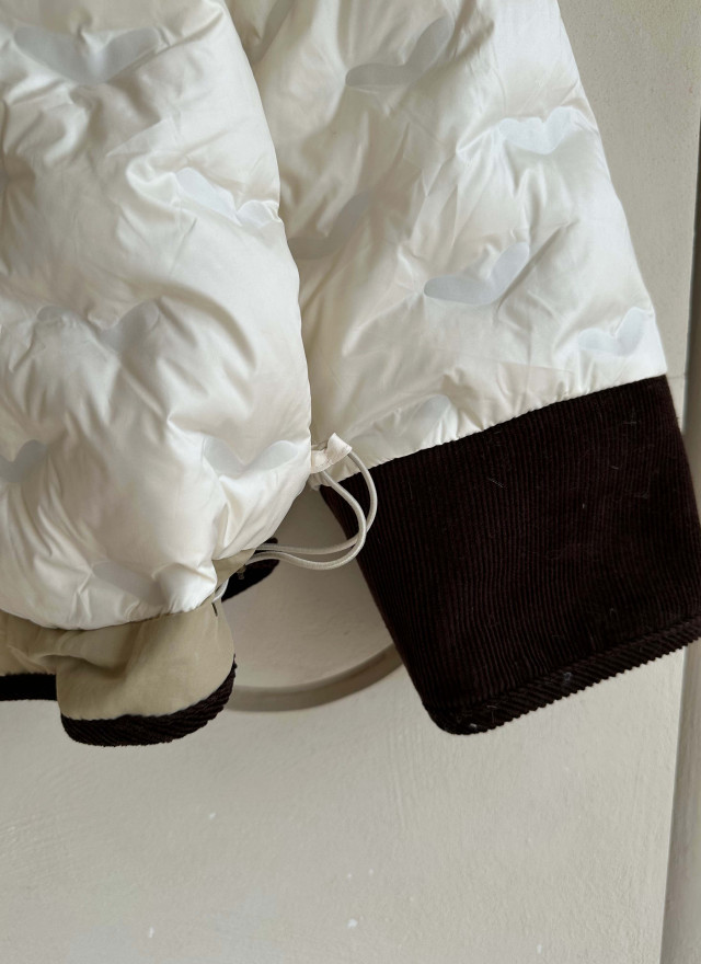 韓國撞色鴨絨外套-毛領不可拆