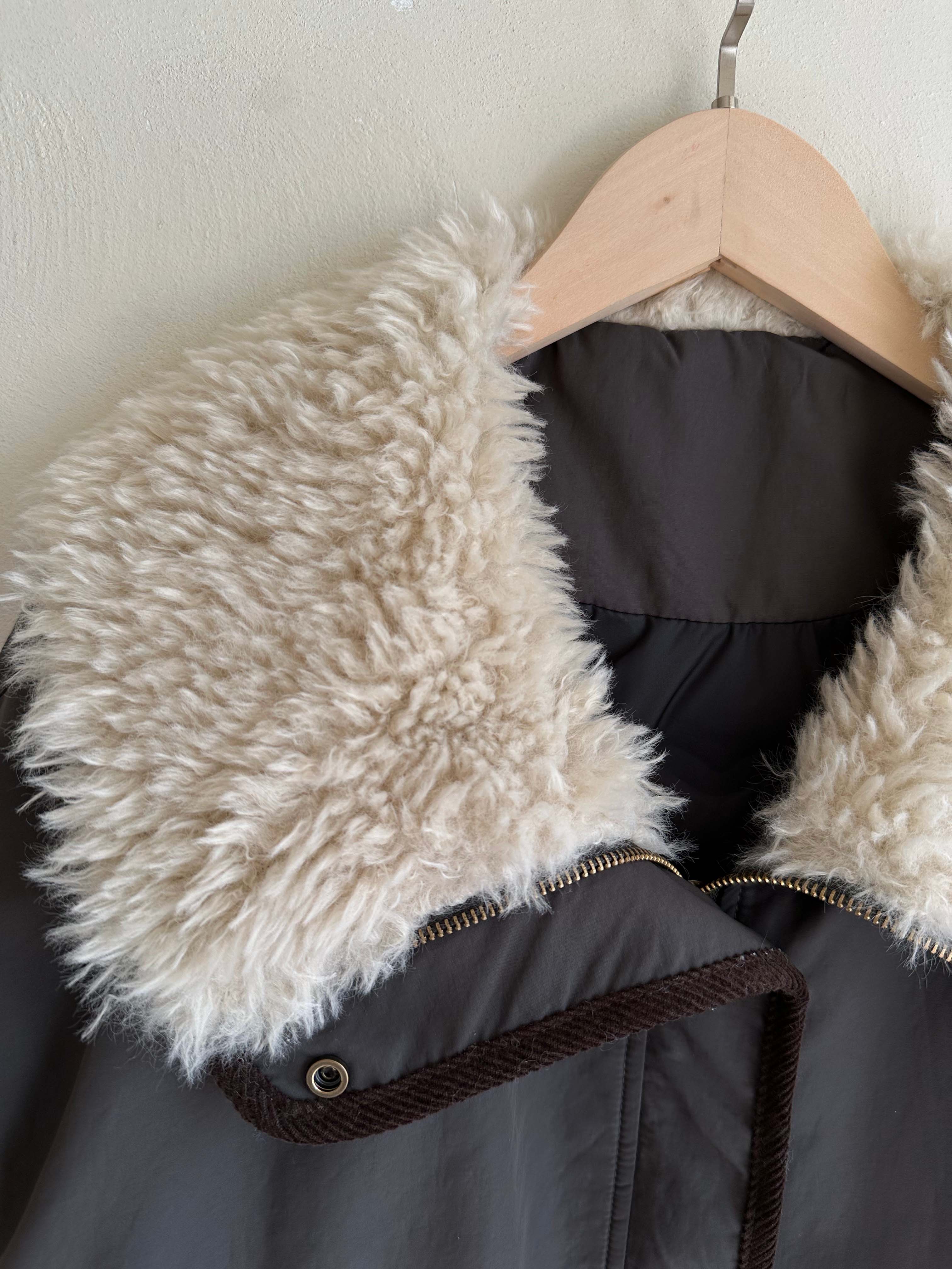 韓國撞色鴨絨外套-毛領不可拆