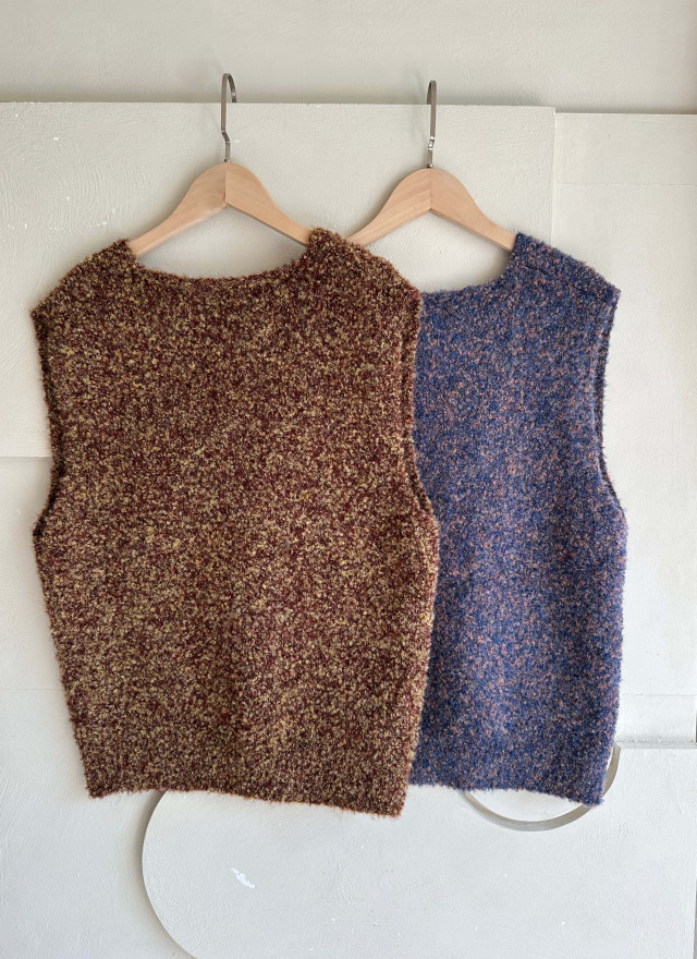 BS 混織V領背心(兩色)