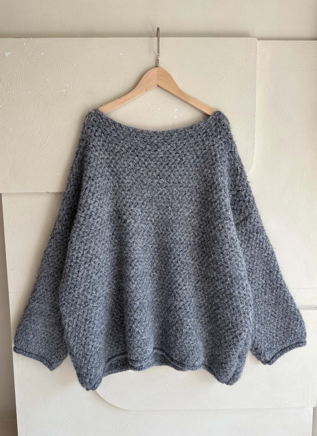 BS 雲霧寬領粗針毛衣