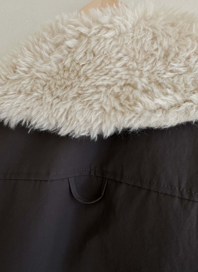 韓國撞色鴨絨外套-毛領不可拆