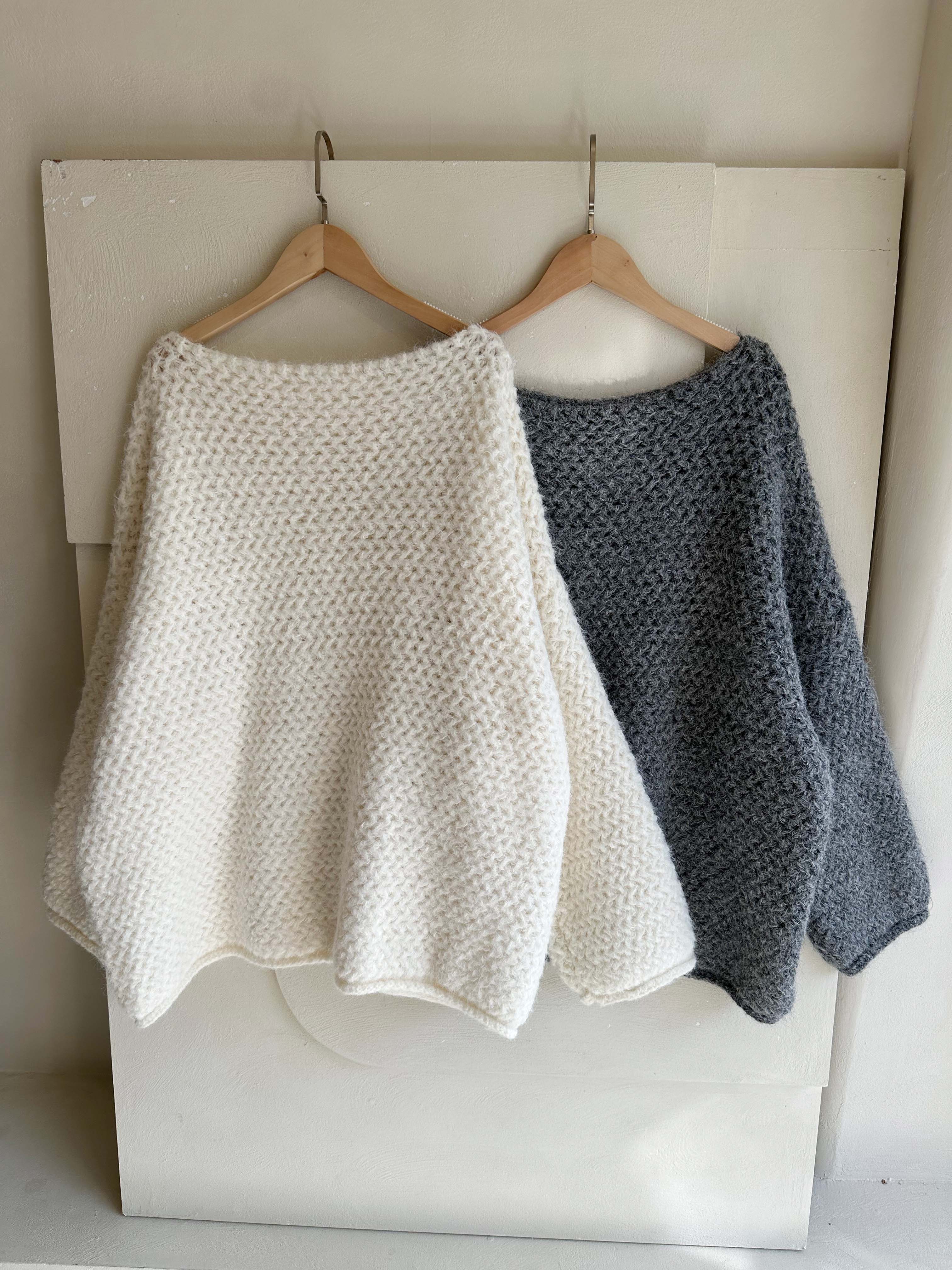 BS 雲霧寬領粗針毛衣