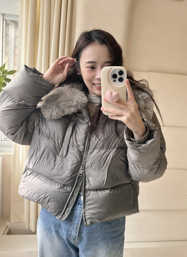 BS韓國可拆毛領鴨絨外套(兩色)-高度保暖