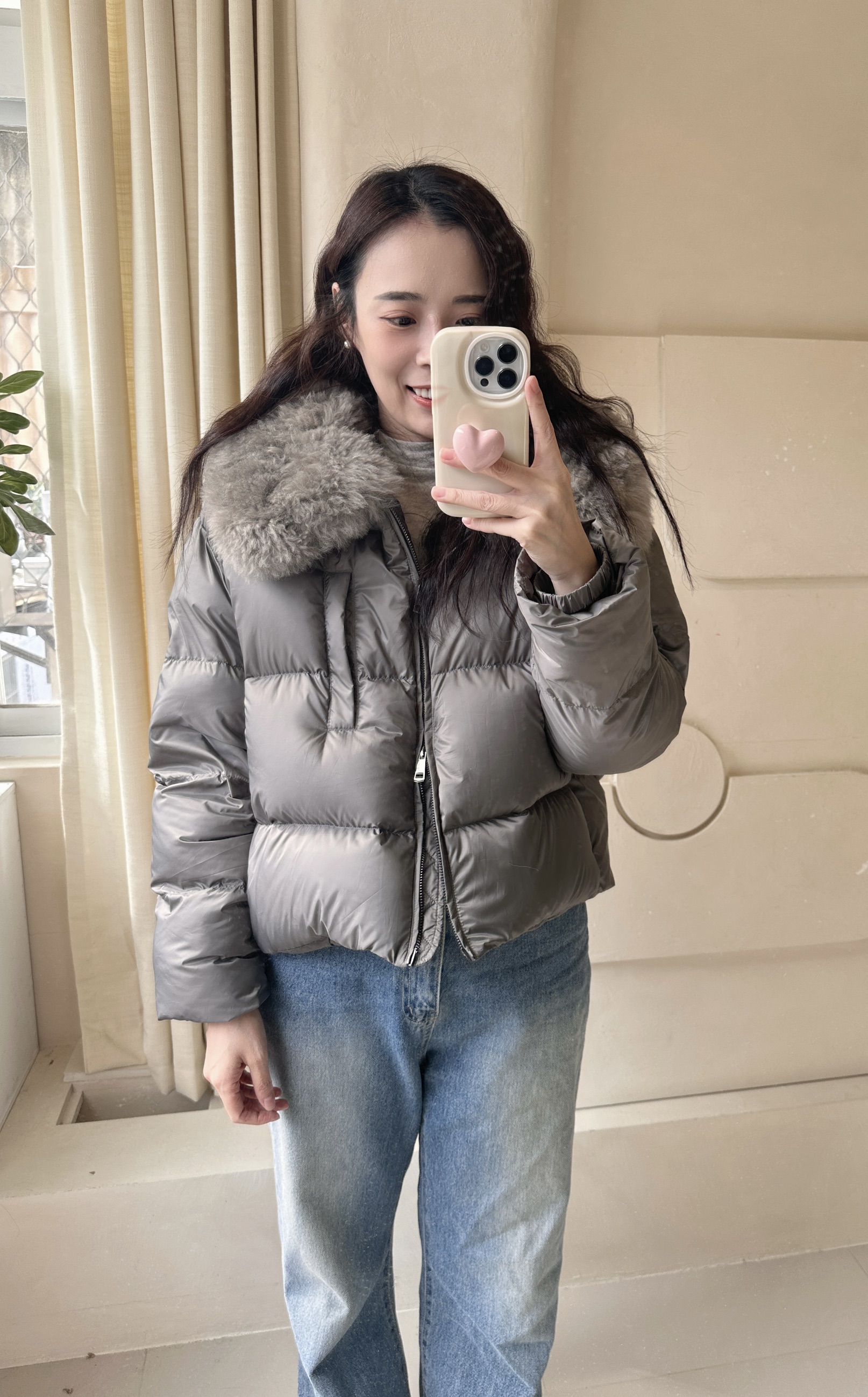 BS韓國可拆毛領鴨絨外套(兩色)-高度保暖