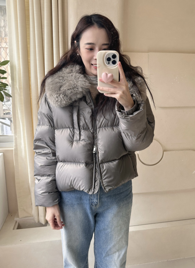 BS韓國可拆毛領鴨絨外套(兩色)-高度保暖