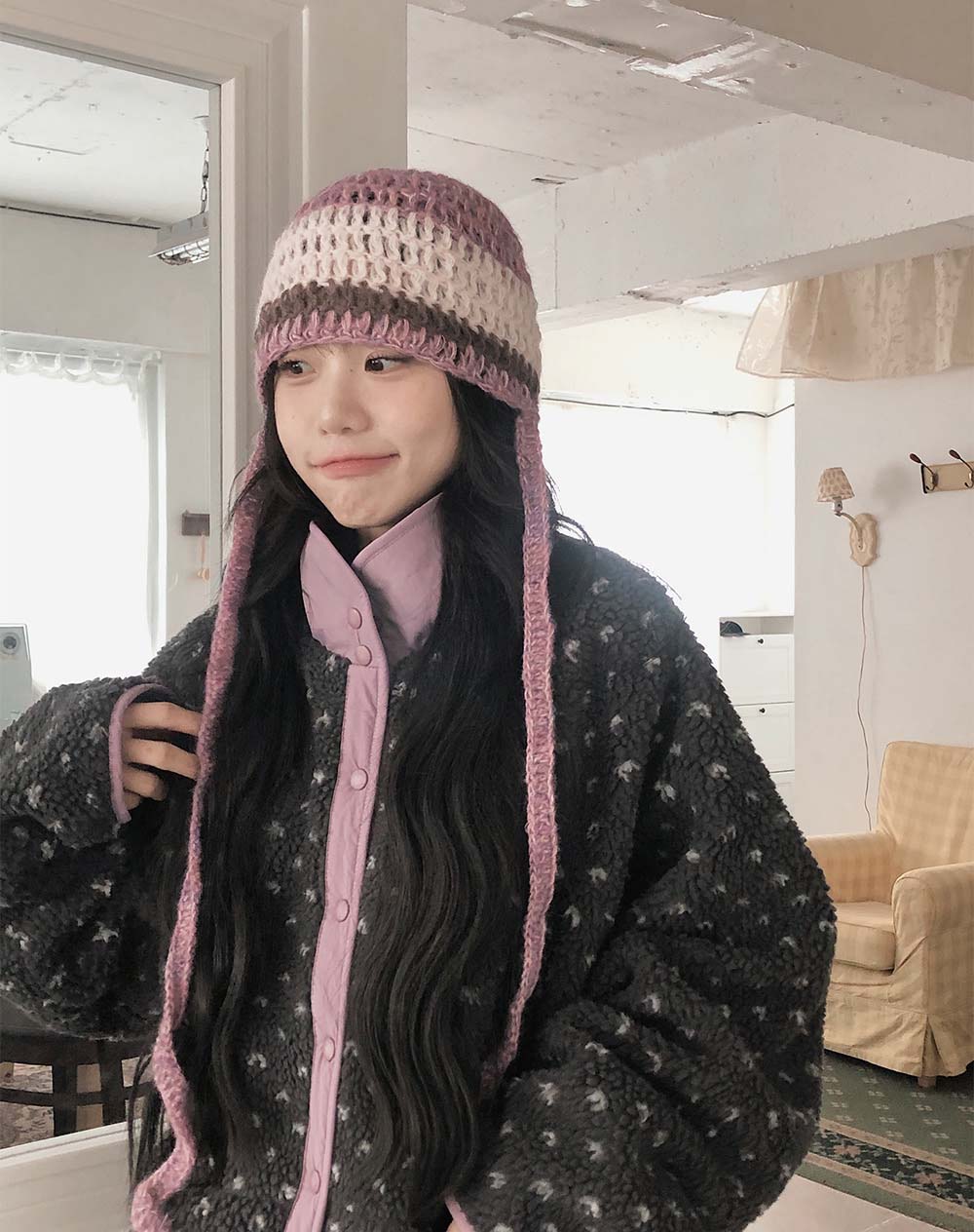 BS 圓點雙面羊羔絨外套 (雙面可穿)-兩色